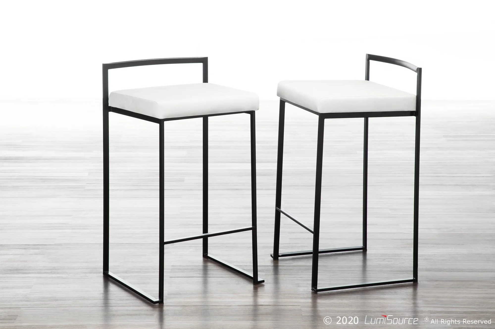 Fuji Stacker 26" Fixed-Height Counter Stool - Set of 3 By LumiSource - B26-FUJIV BKBK3 - Image 13