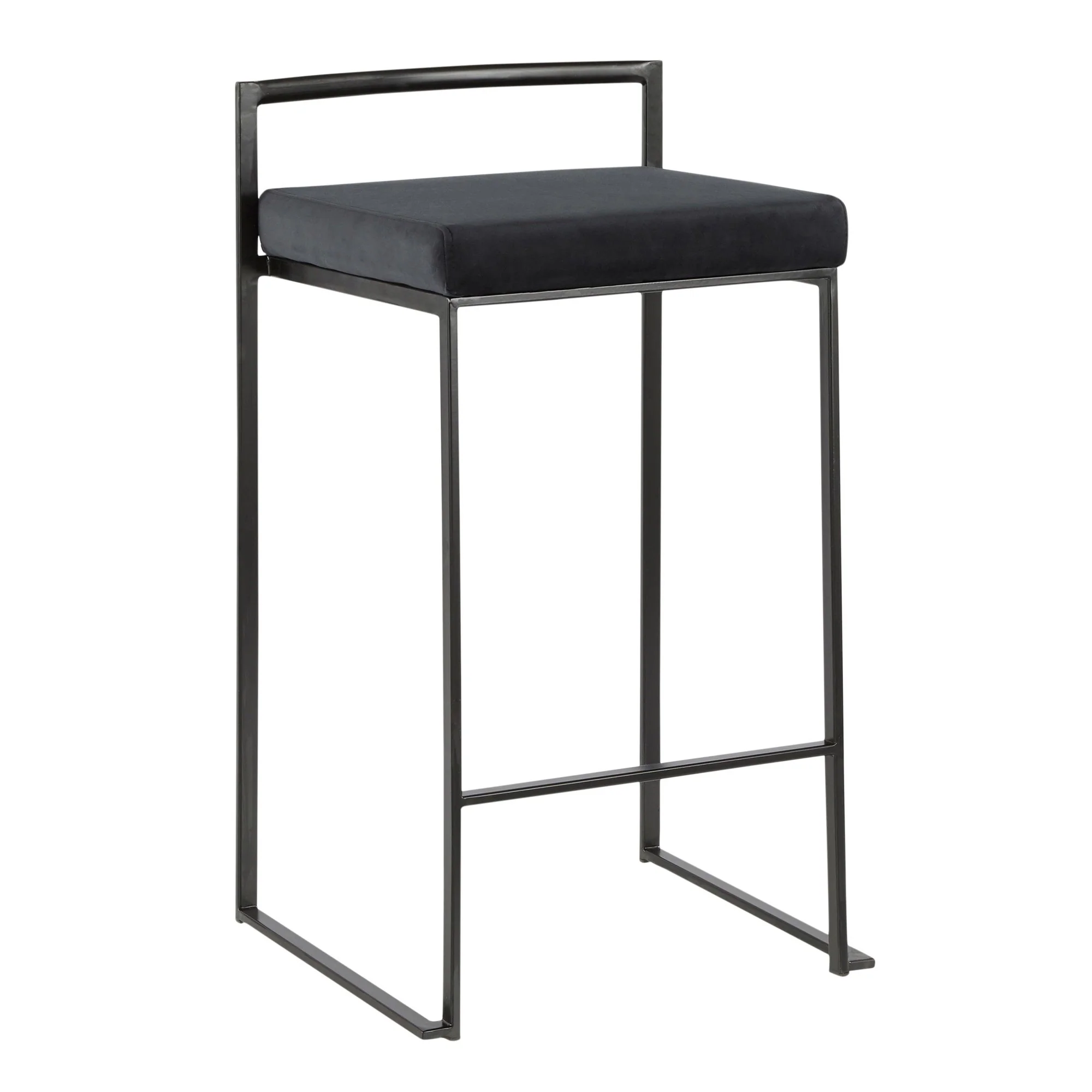 Fuji Stacker 26" Fixed-Height Counter Stool - Set of 3 By LumiSource - B26-FUJIV BKBK3 - Image 6