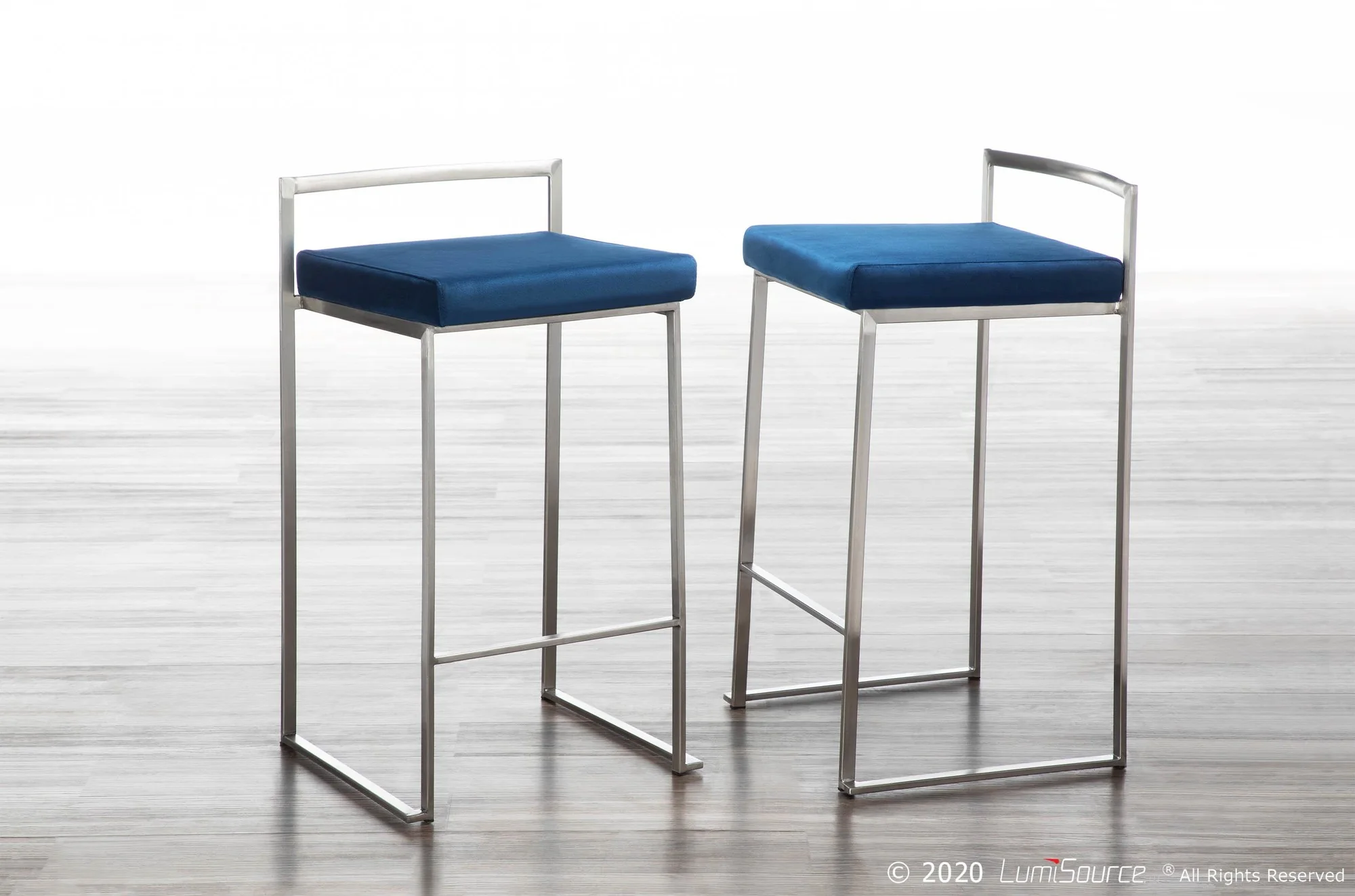 Fuji Stacker 26" Fixed-Height Counter Stool - Set of 3 By LumiSource - B26-FUJIV SSBK3 - Image 11