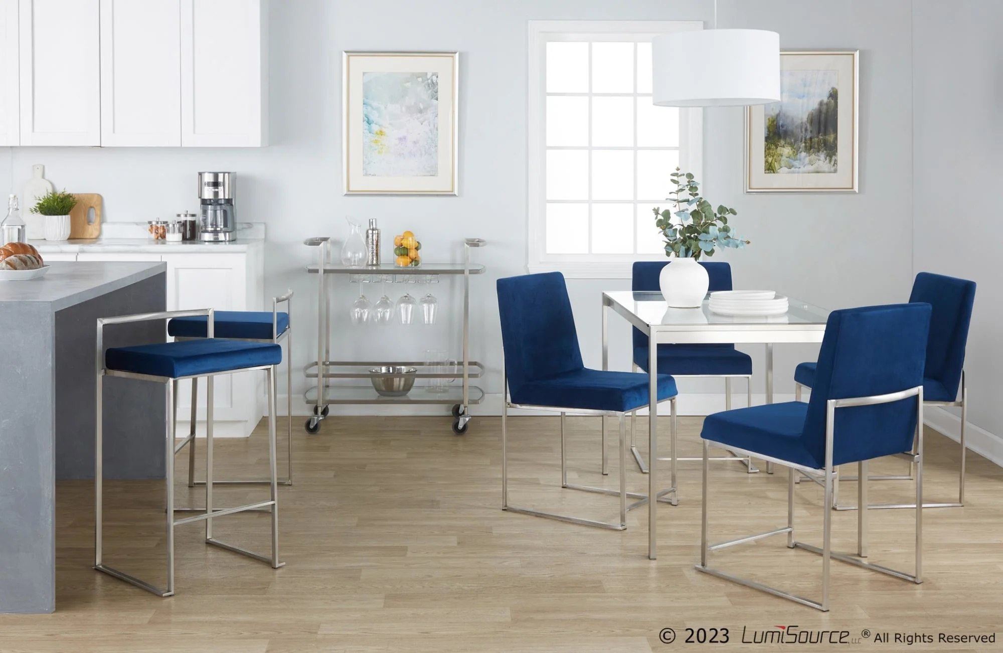 Fuji Stacker 26" Fixed-Height Counter Stool - Set of 3 By LumiSource - B26-FUJIV SSBK3 - Image 13