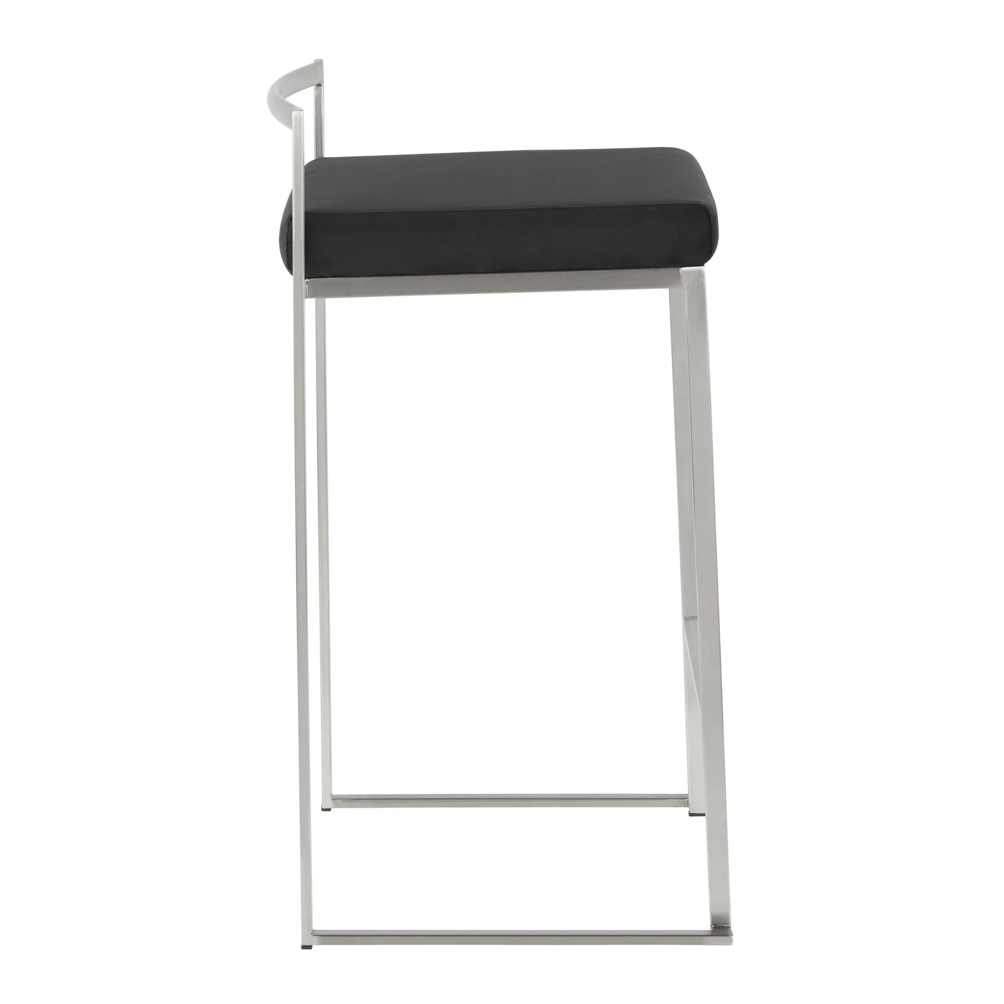 Fuji Stacker 26" Fixed-Height Counter Stool - Set of 3 By LumiSource - B26-FUJIV SSBK3 - Image 7