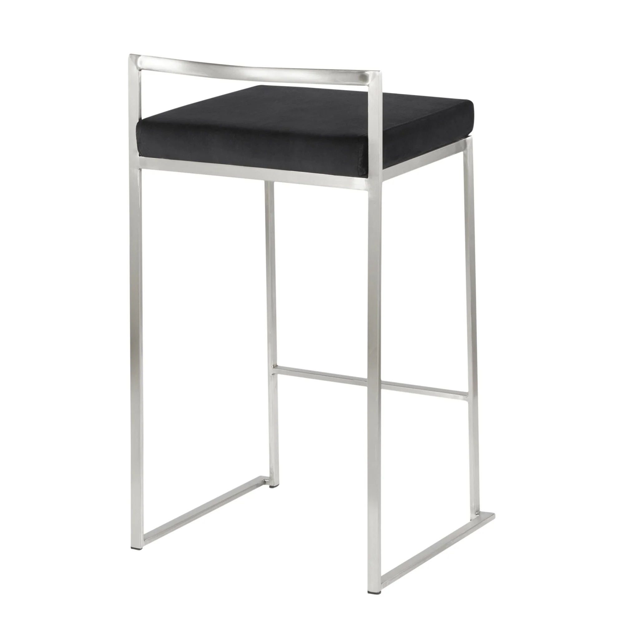 Fuji Stacker 26" Fixed-Height Counter Stool - Set of 3 By LumiSource - B26-FUJIV SSBK3 - Image 8