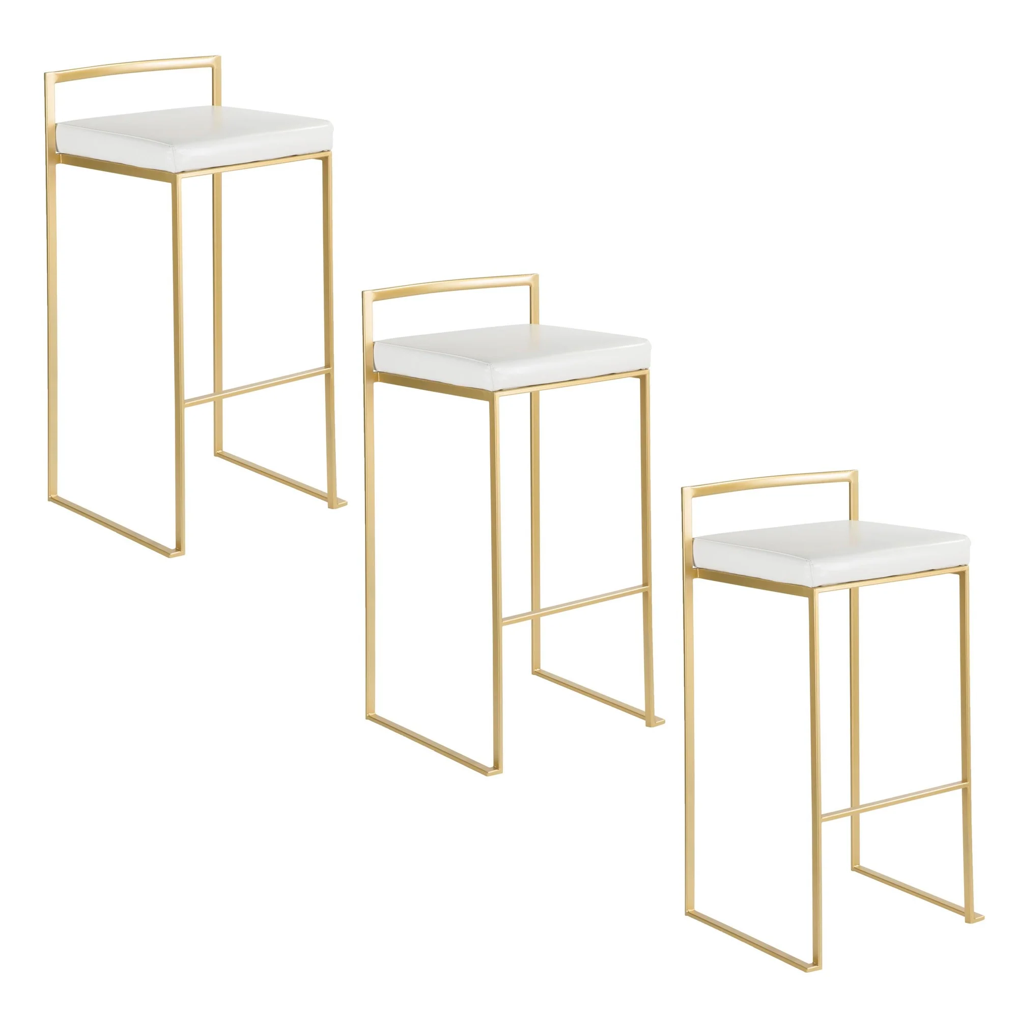 Fuji Stacker 30" Fixed-Height Barstool - Set of 3 By LumiSource - B30-FUJIPU AUBK3 - Image 12
