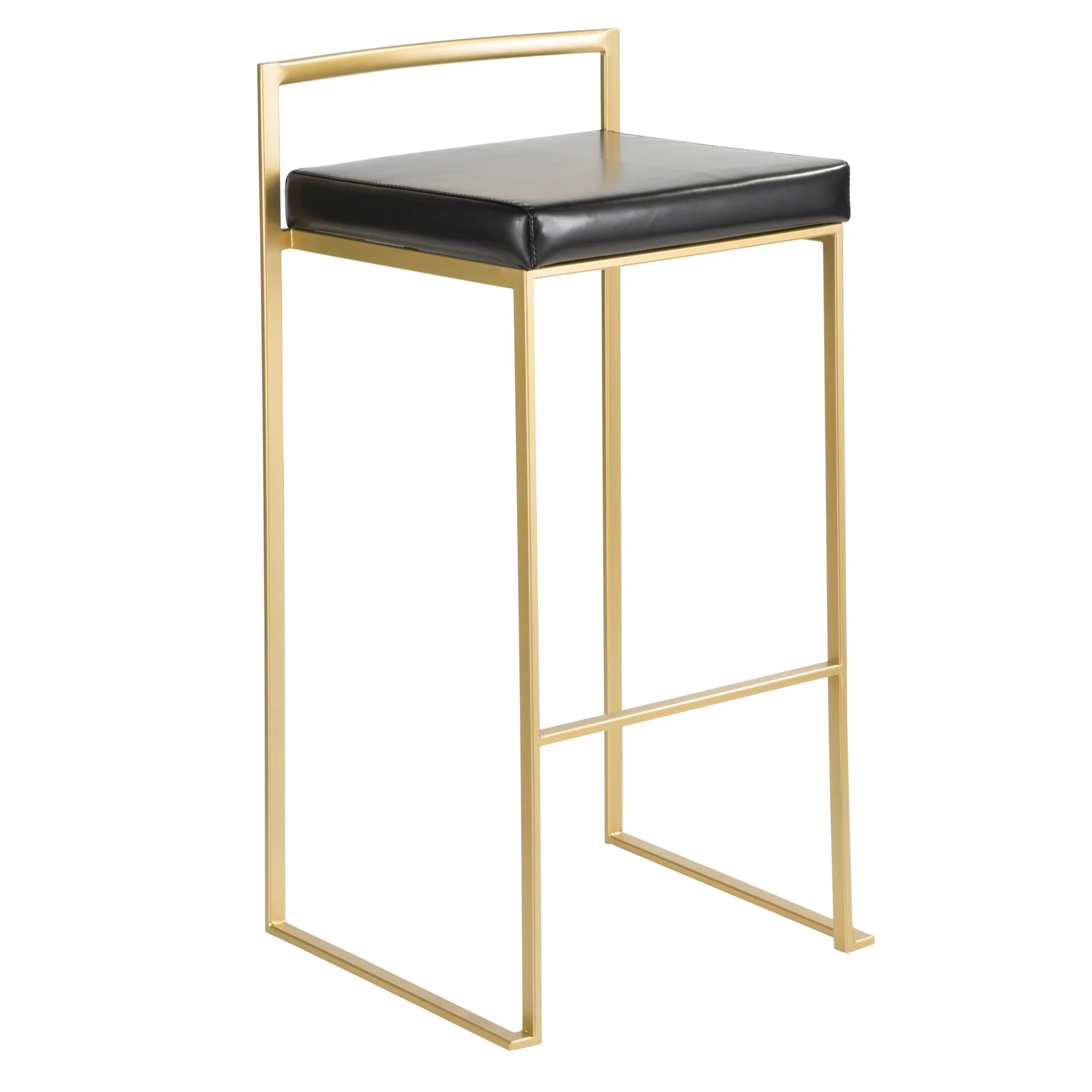 Fuji Stacker 30" Fixed-Height Barstool - Set of 3 By LumiSource - B30-FUJIPU AUBK3 - Image 4