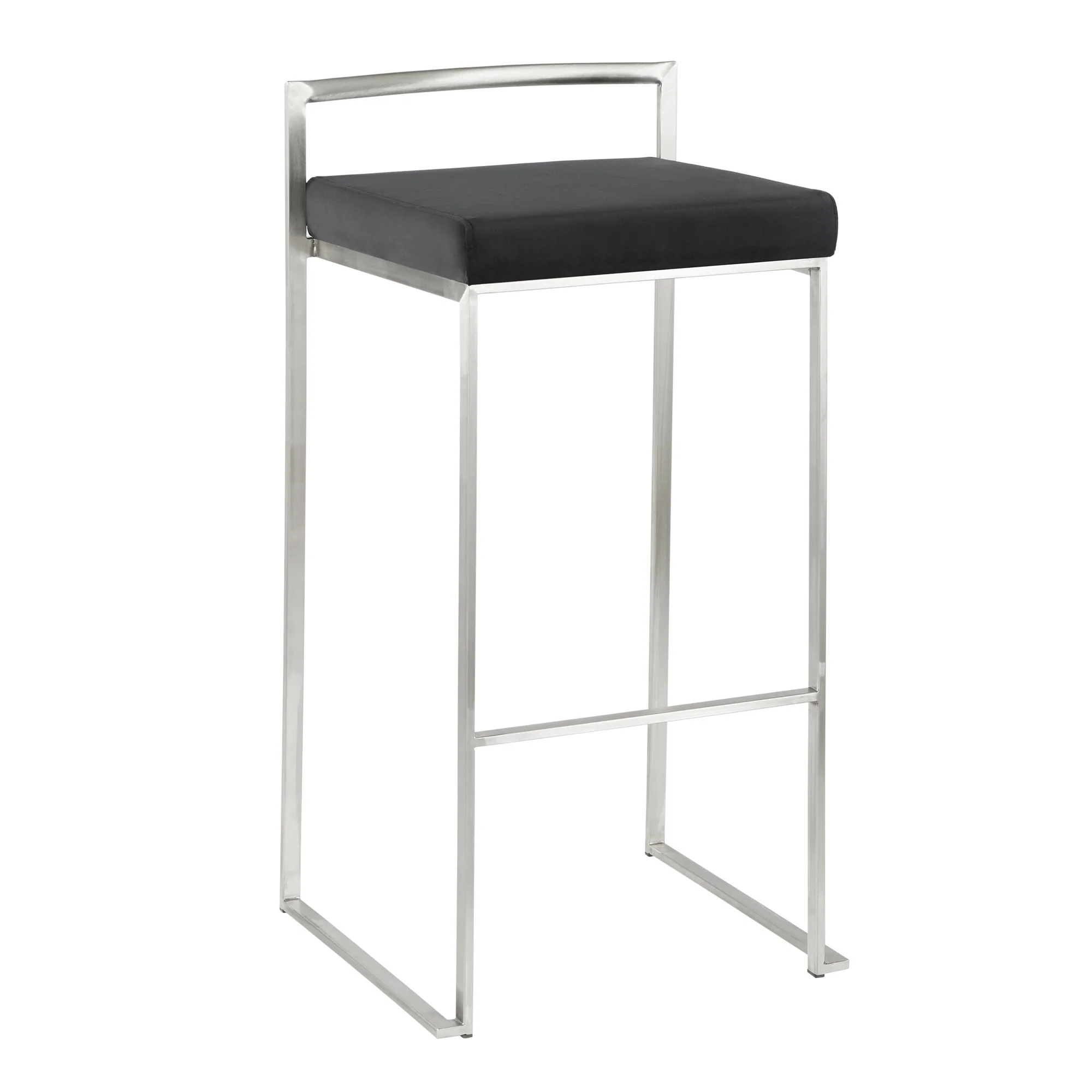 Fuji Stacker 30" Fixed-Height Barstool - Set of 3 By LumiSource - B30-FUJIPU SSBK3 - Image 5