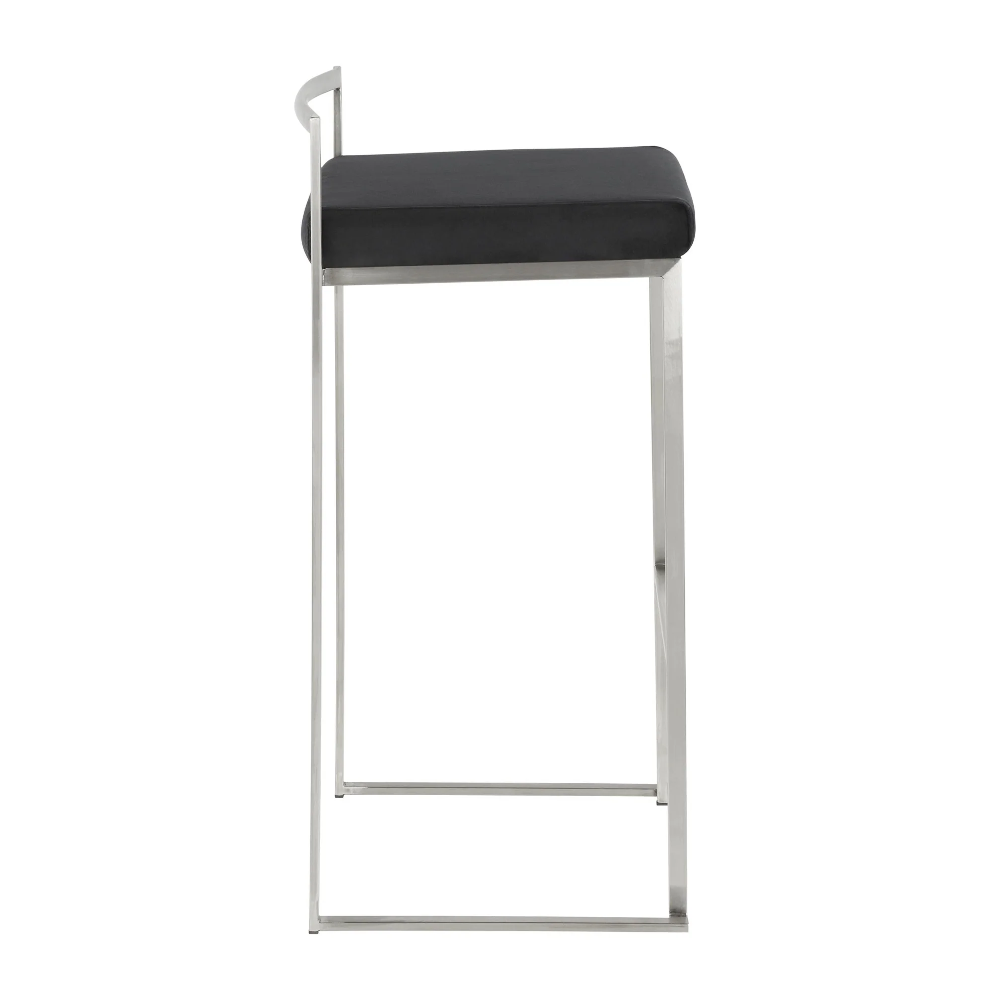 Fuji Stacker 30" Fixed-Height Barstool - Set of 3 By LumiSource - B30-FUJIPU SSBK3 - Image 6