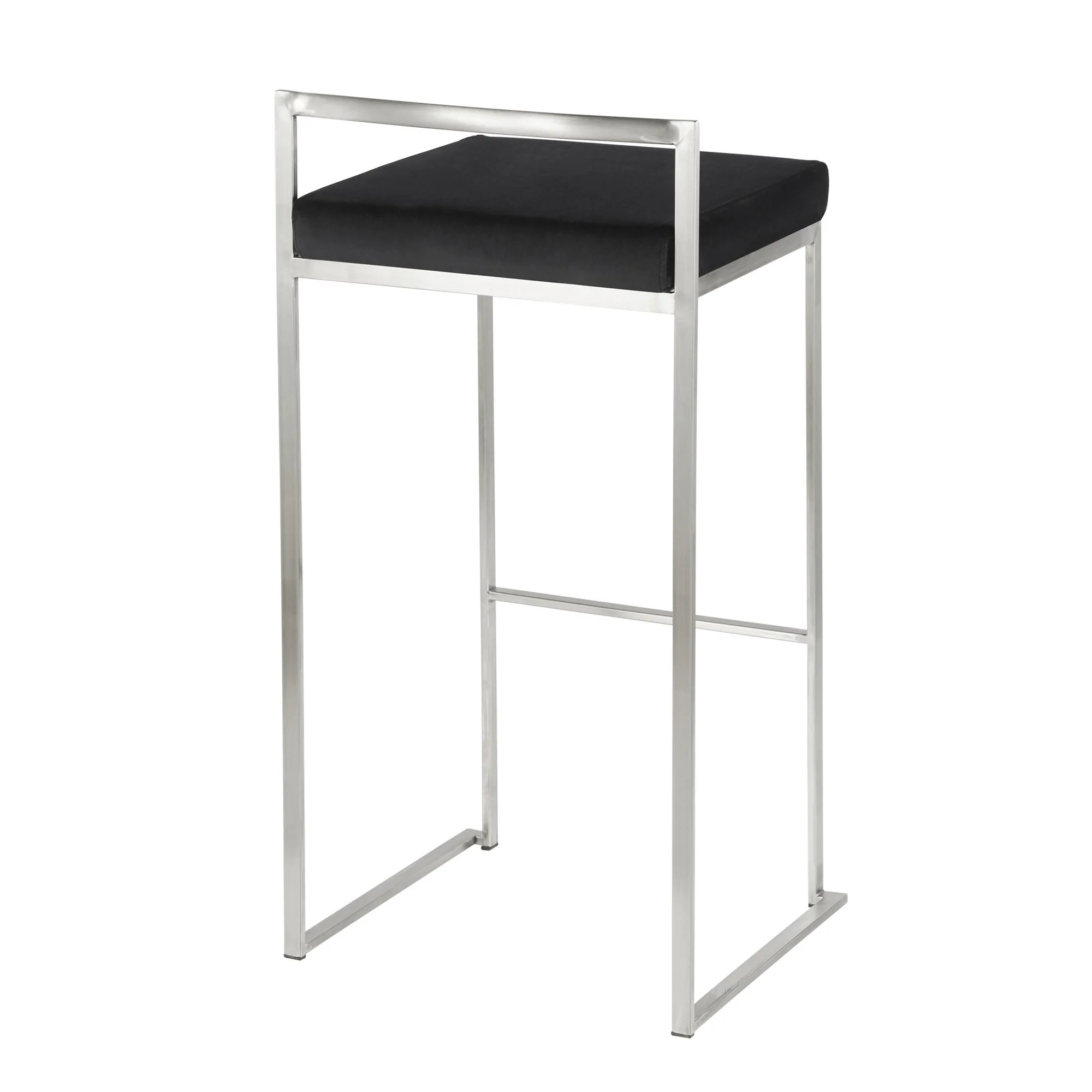 Fuji Stacker 30" Fixed-Height Barstool - Set of 3 By LumiSource - B30-FUJIPU SSBK3 - Image 7