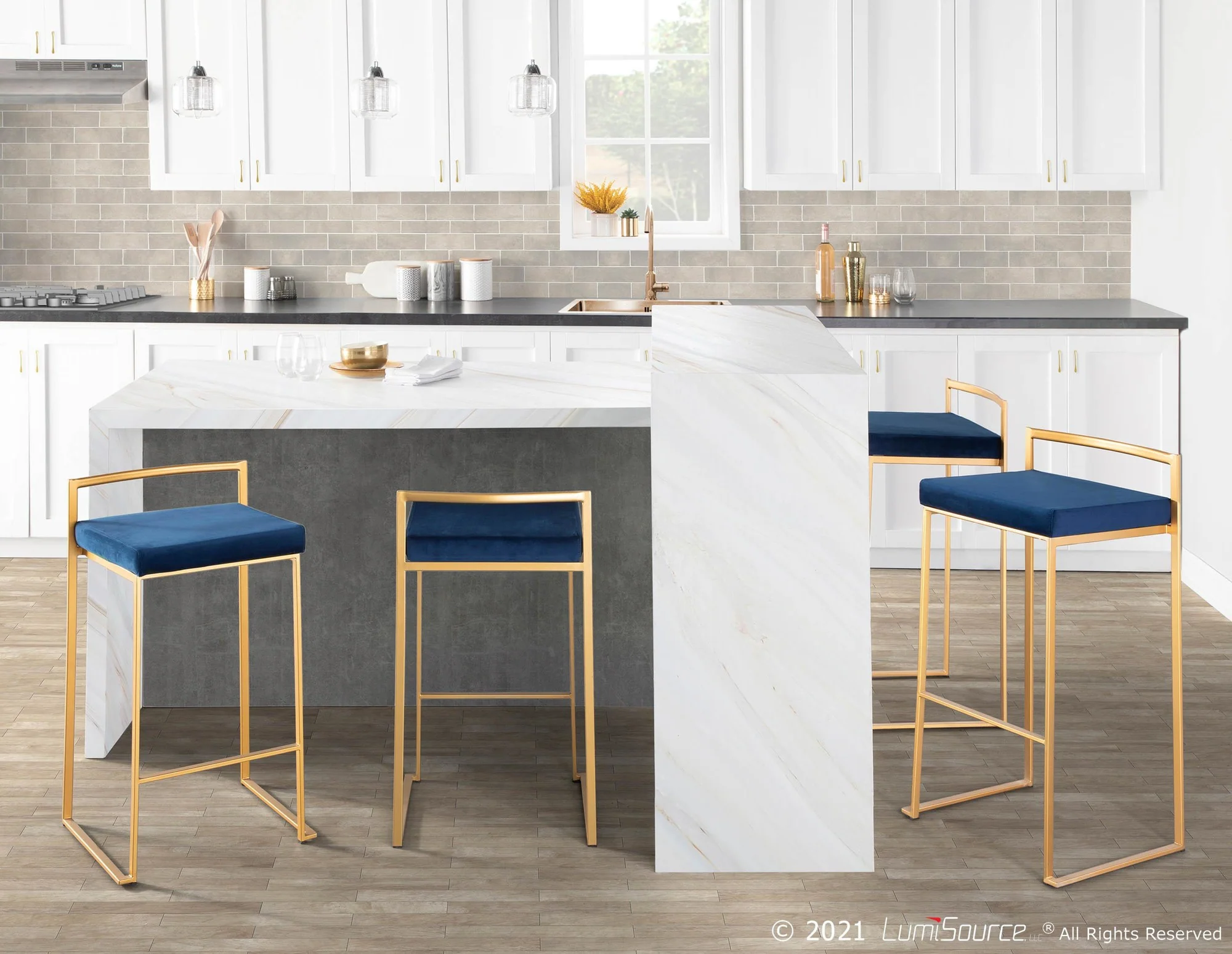 Fuji Stacker 30" Fixed-Height Barstool - Set of 3 By LumiSource - B30-FUJIV AUBK3 - Image 10