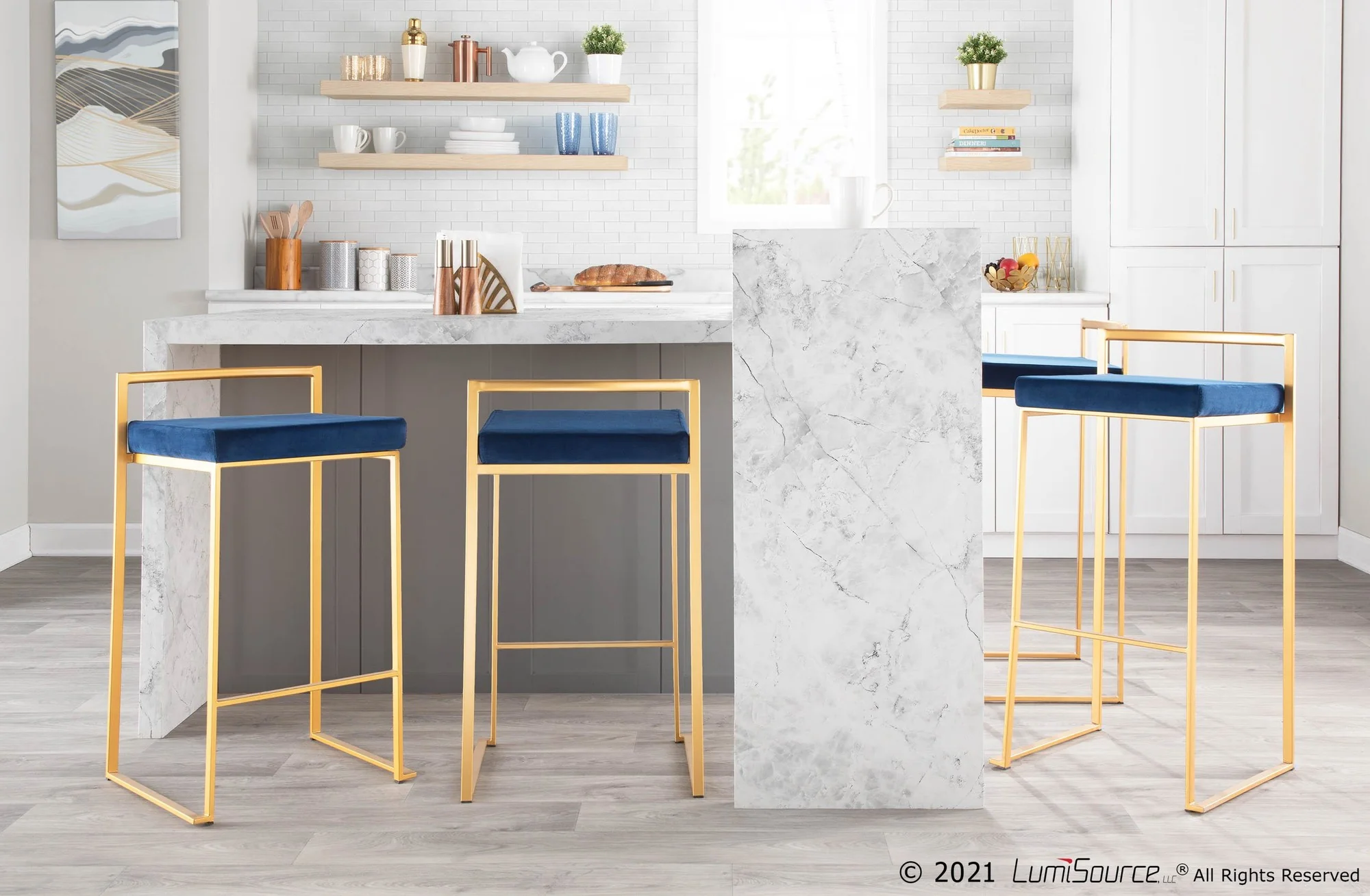 Fuji Stacker 30" Fixed-Height Barstool - Set of 3 By LumiSource - B30-FUJIV AUBK3 - Image 11