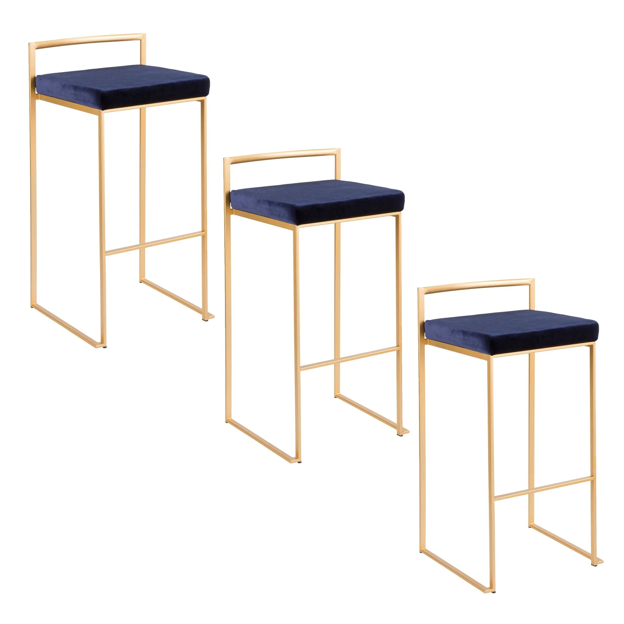 Fuji Stacker 30" Fixed-Height Barstool - Set of 3 By LumiSource - B30-FUJIV AUBK3 - Image 12