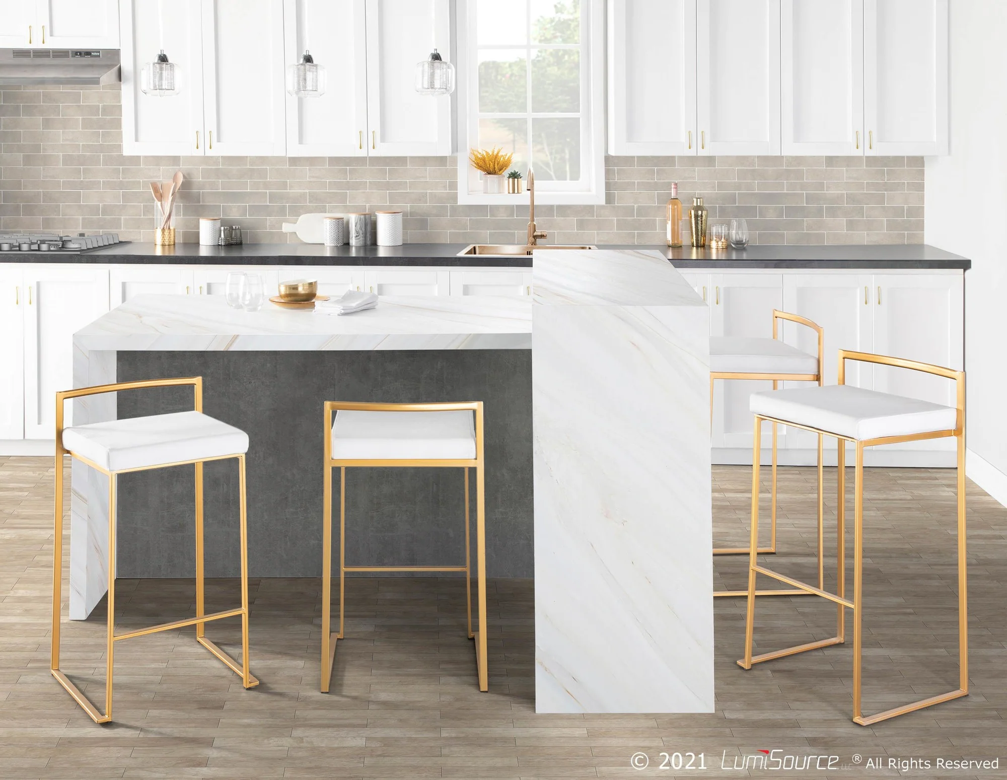 Fuji Stacker 30" Fixed-Height Barstool - Set of 3 By LumiSource - B30-FUJIV AUBK3 - Image 18