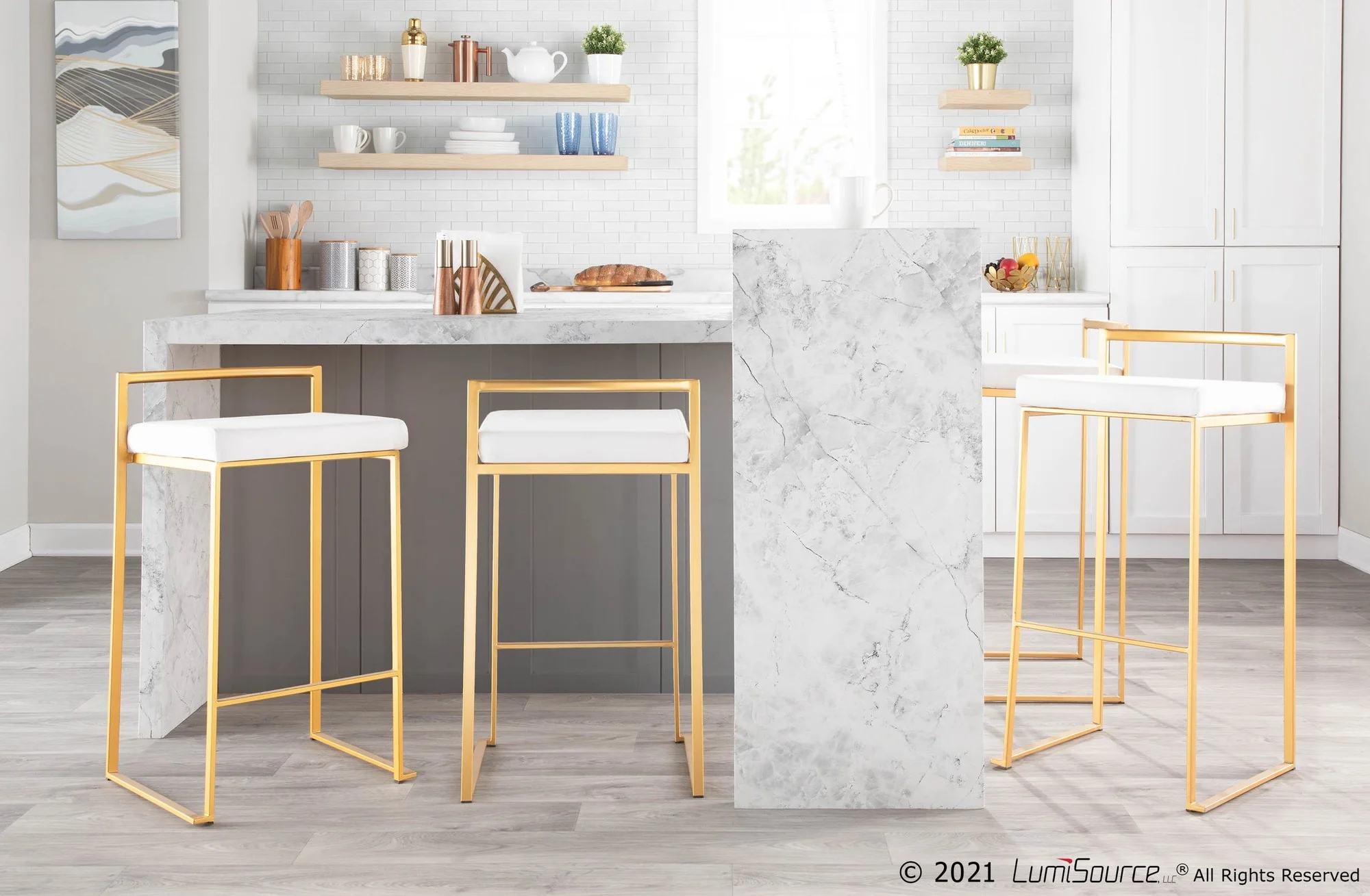 Fuji Stacker 30" Fixed-Height Barstool - Set of 3 By LumiSource - B30-FUJIV AUBK3 - Image 19