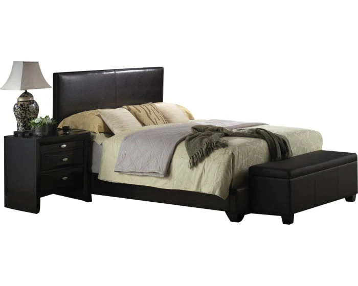 Full Black Pu Panel Bed By Homeroots - Image 2