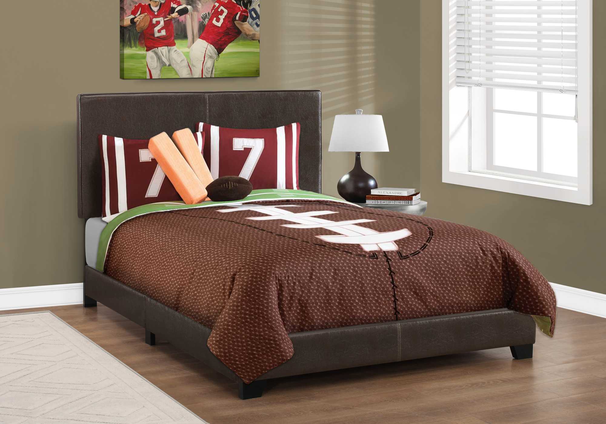 Full Size Rich Dark Brown Leather Look Bed By Homeroots - Image 3