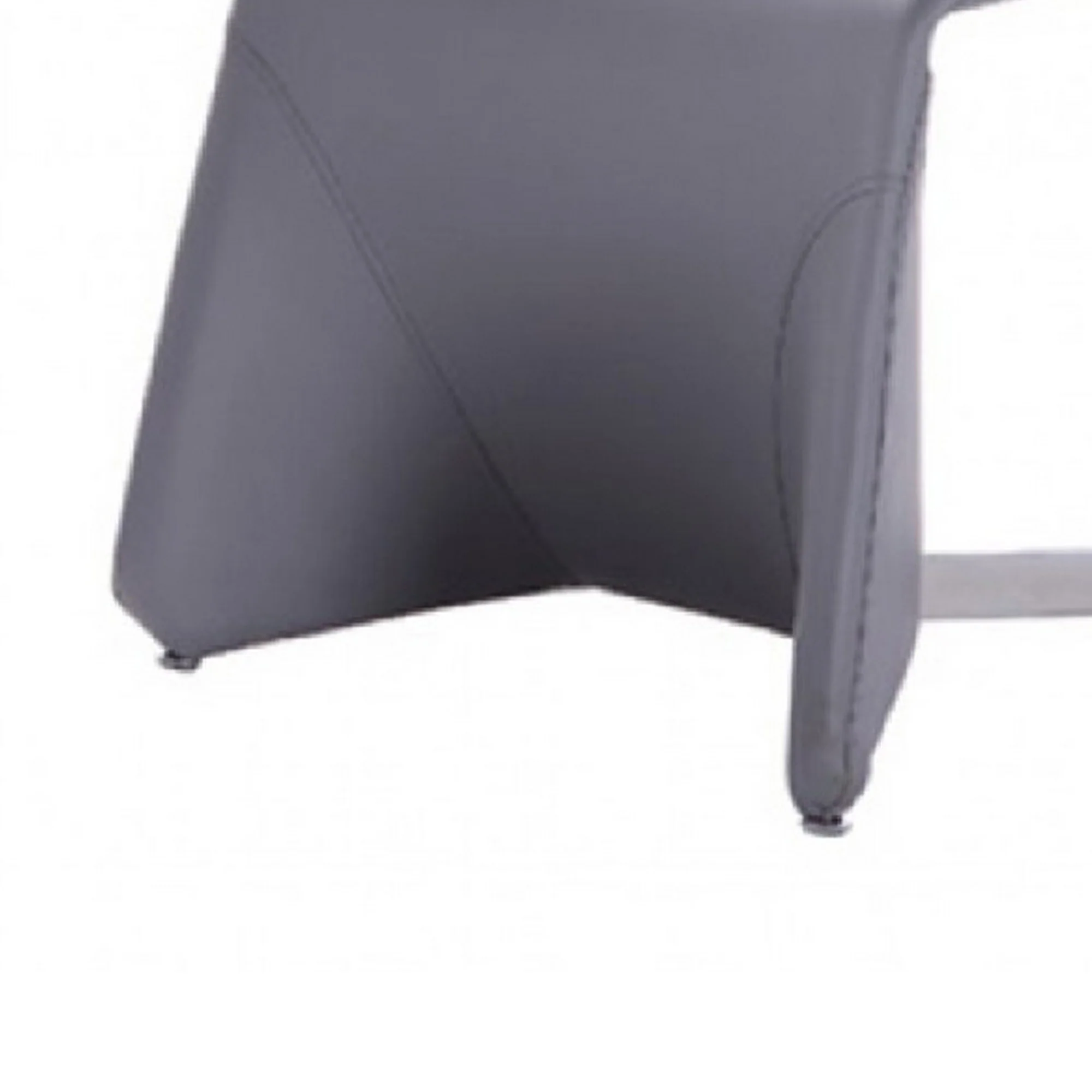 Fully Leatherette Upholstered Metal Frame Dining Chair, Set of 2, Gray By Benzara - Image 3