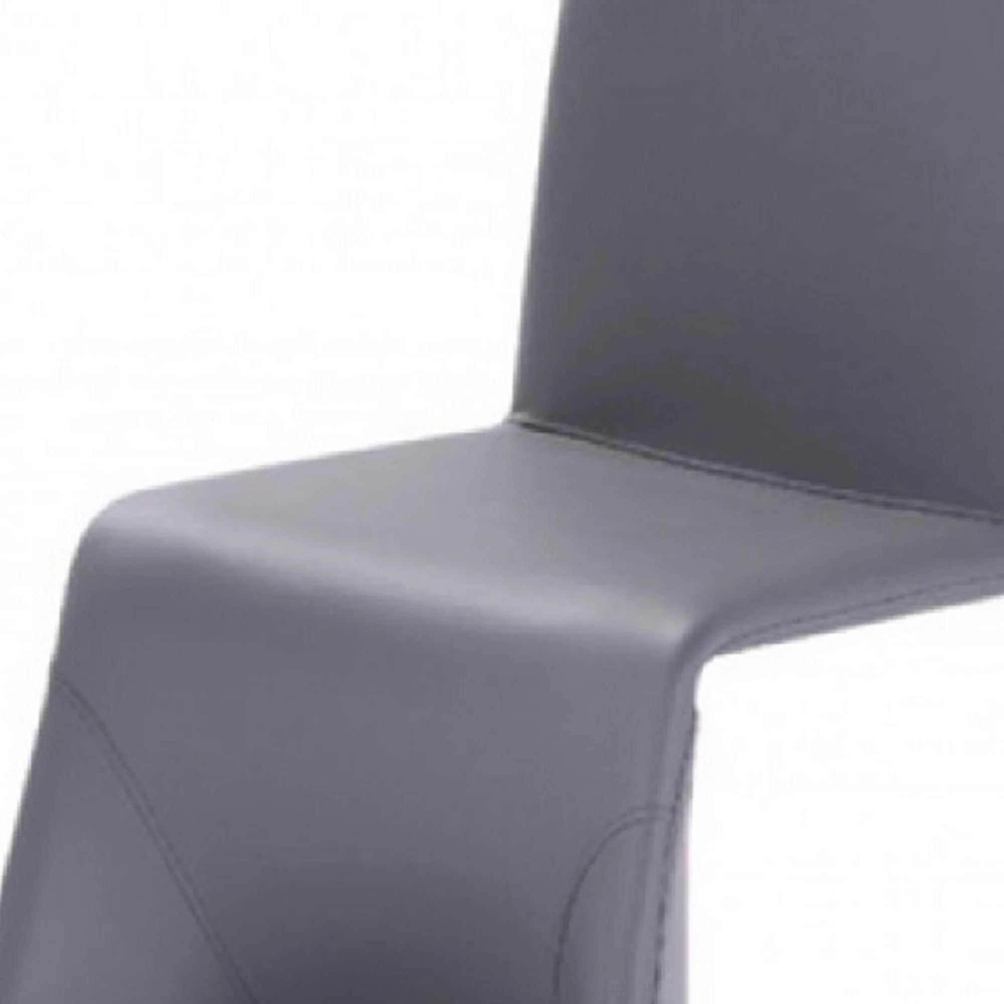 Fully Leatherette Upholstered Metal Frame Dining Chair, Set of 2, Gray By Benzara - Image 4