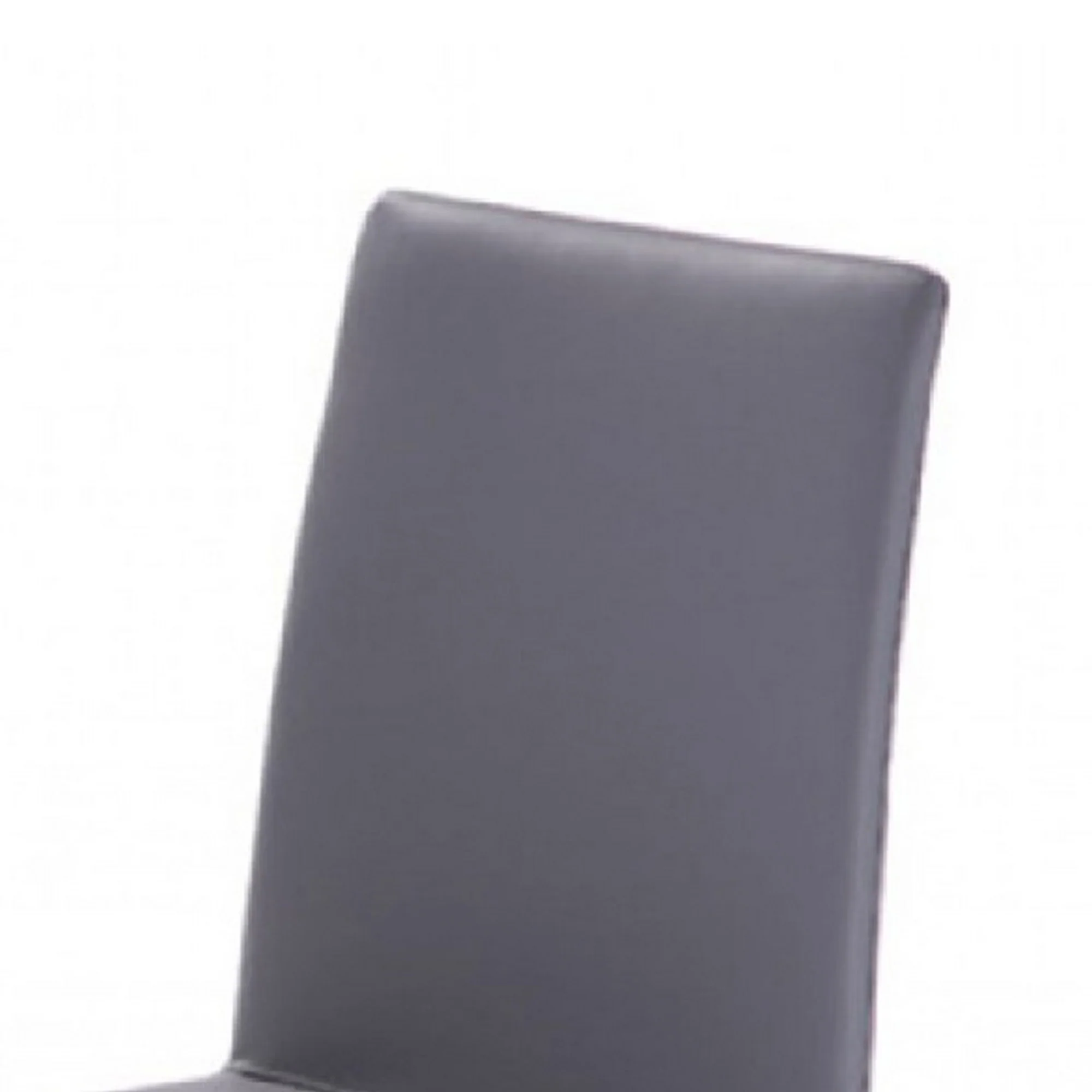 Fully Leatherette Upholstered Metal Frame Dining Chair, Set of 2, Gray By Benzara - Image 5