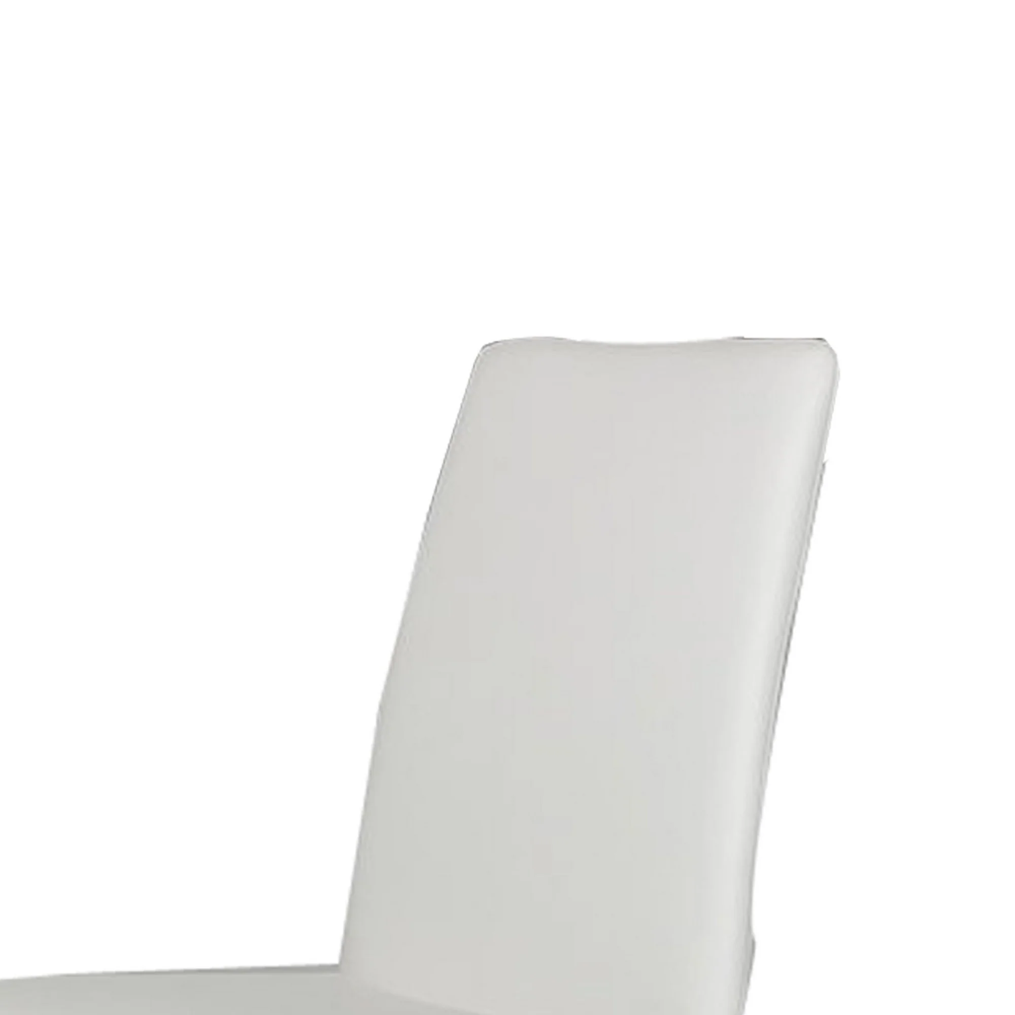 Fully Leatherette Upholstered Metal Frame Dining Chair, Set of 2, White By Benzara - Image 5