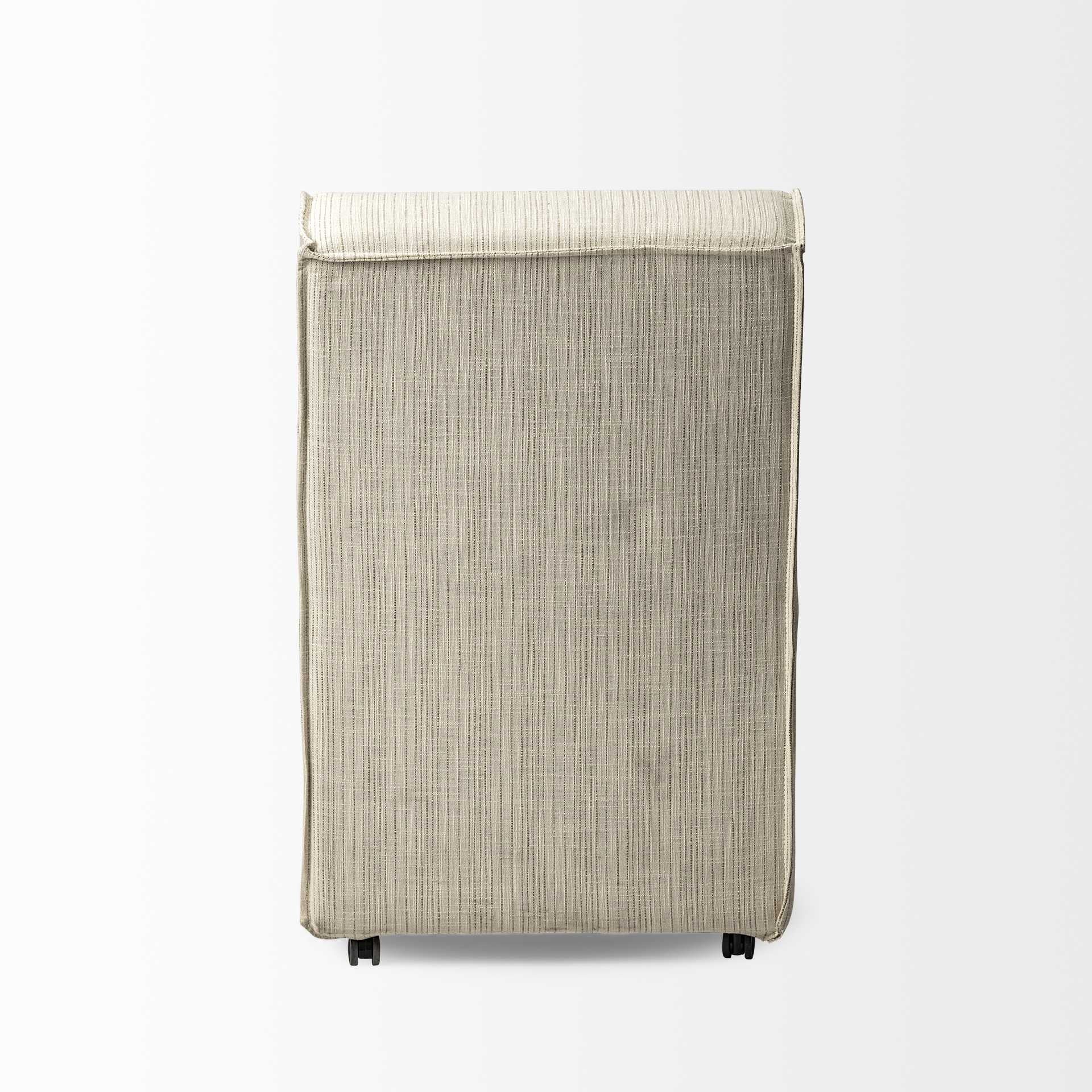 Fully Upholstered Cream Toned Fabric Dining Chair On Casters By Homeroots - Image 5