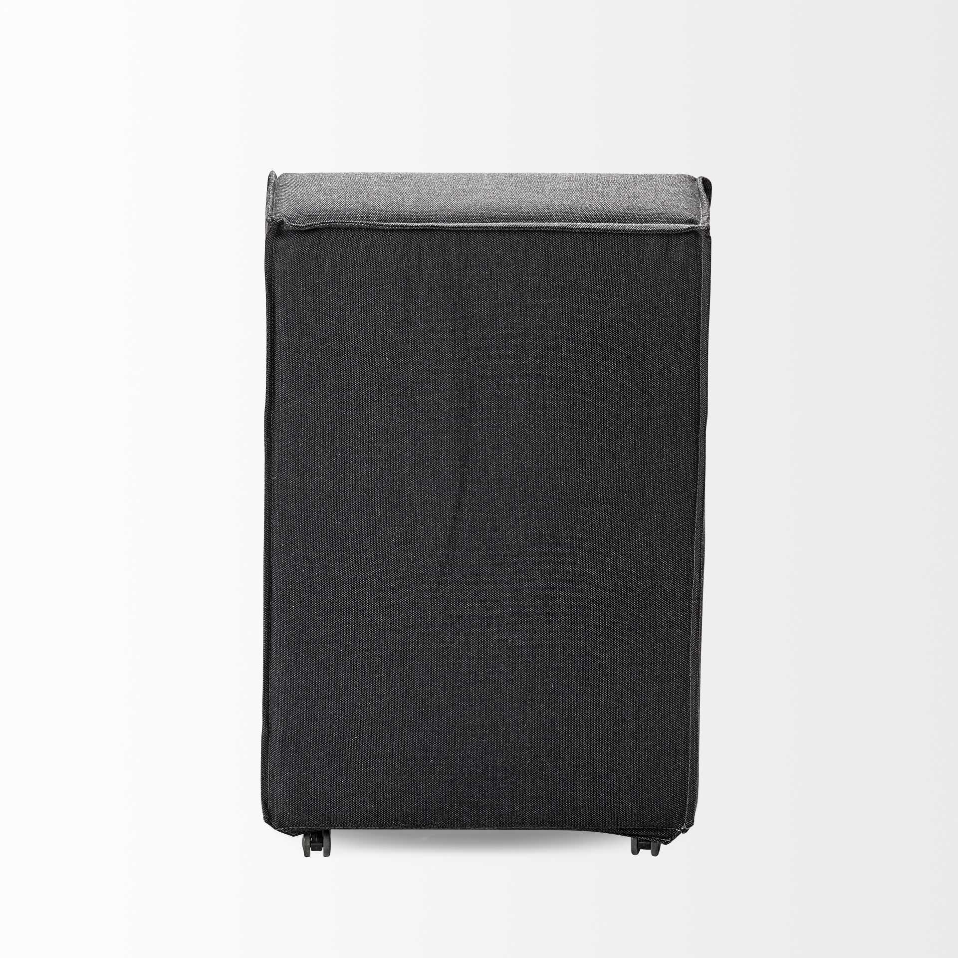 Fully Upholstered Grey Fabric Dining Chair On Casters By Homeroots - Image 5
