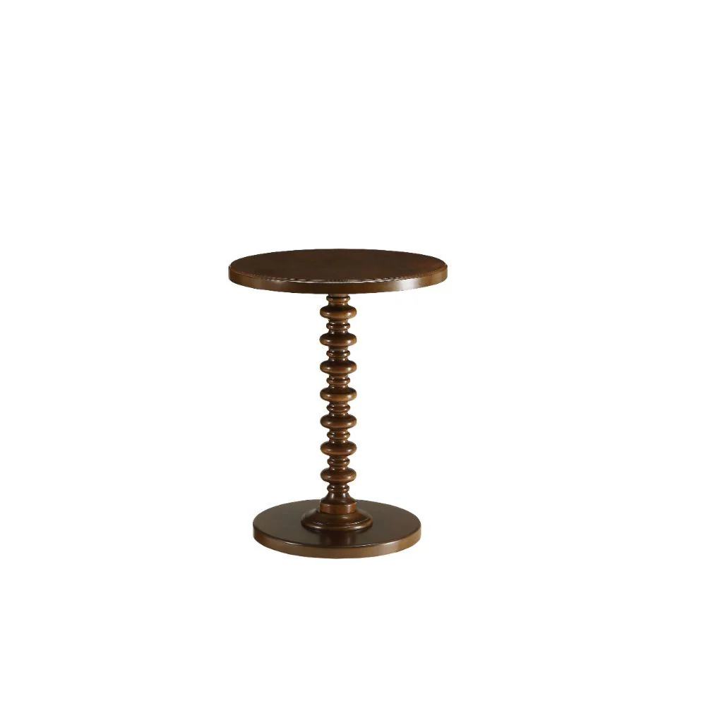 Fun Walnut Wood Pedestal End Table By Homeroots - Image 2
