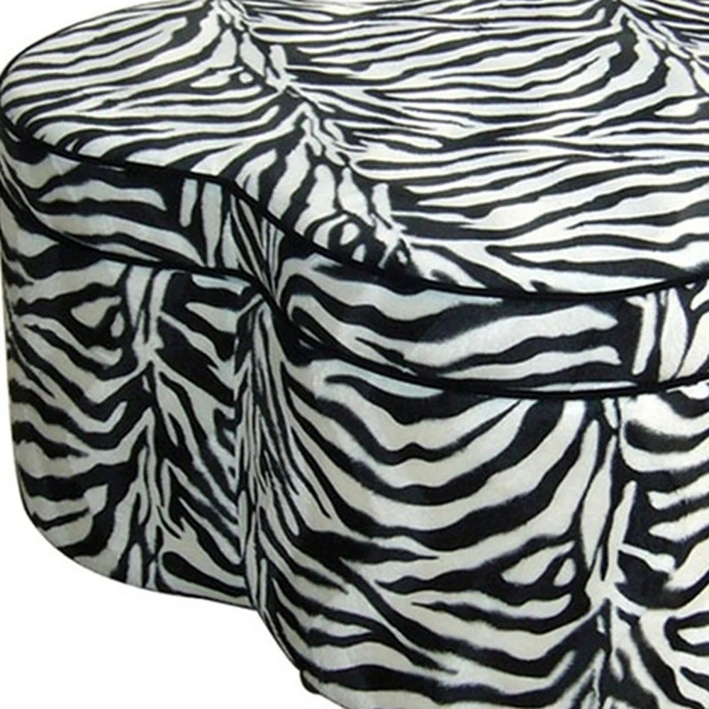 Funky Black White Pink Zebra Storage Ottoman Four Piece Set By Homeroots - Image 4