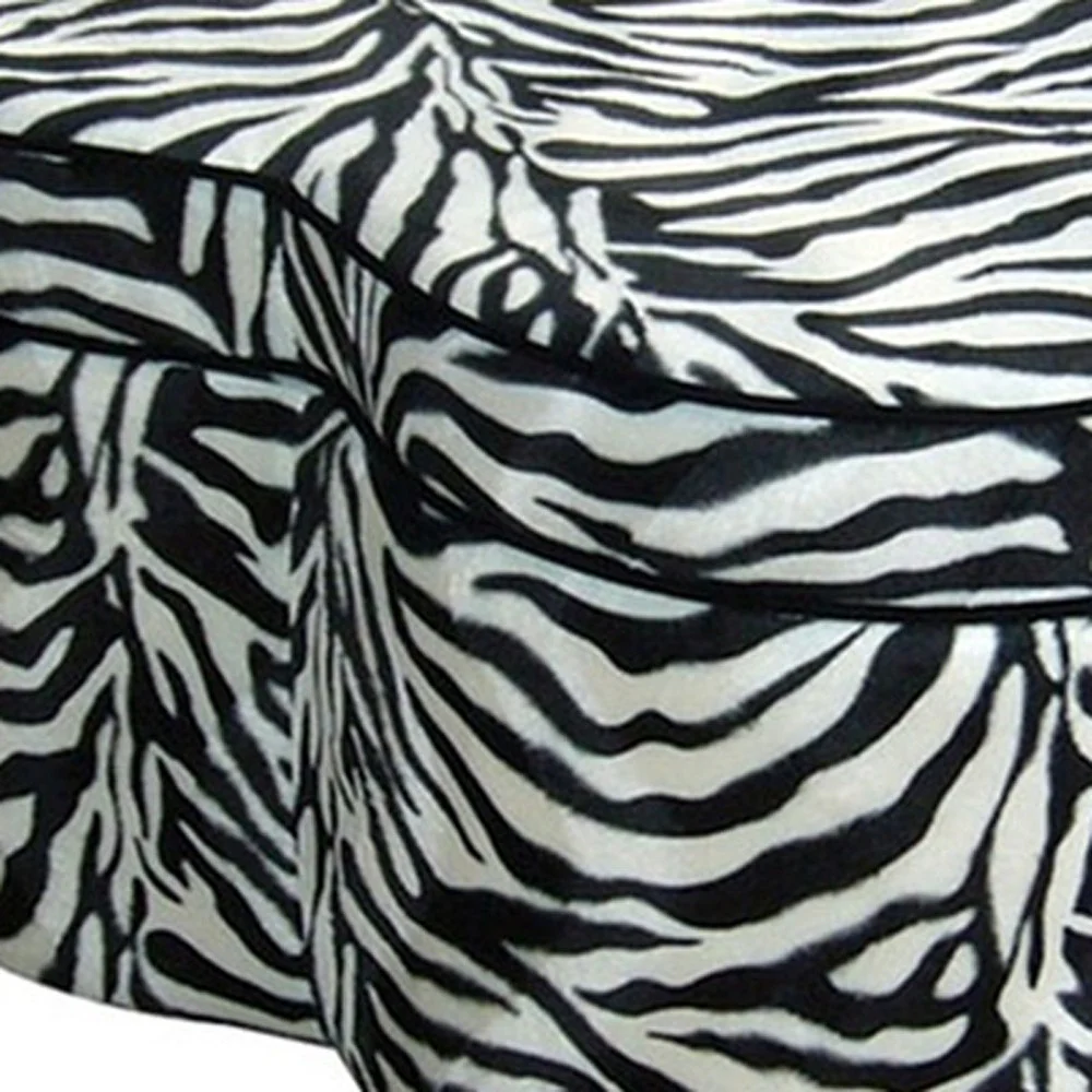 Funky Black White Pink Zebra Storage Ottoman Four Piece Set By Homeroots - Image 6
