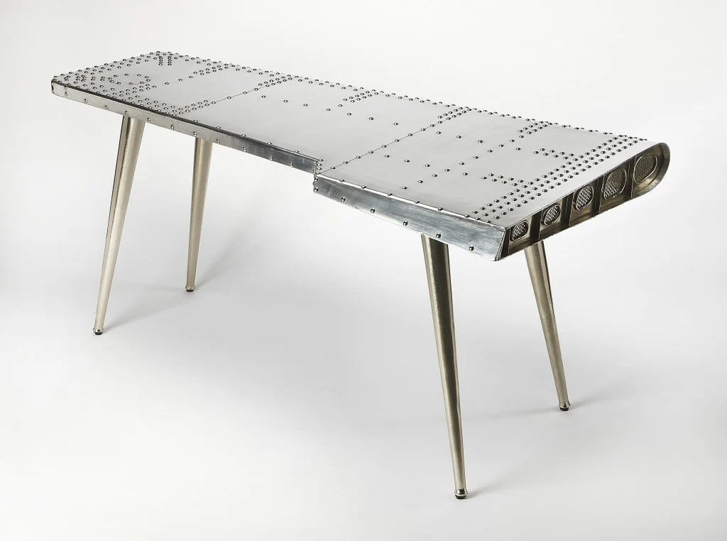 Funky Silver Wing Desk By Homeroots - Image 2