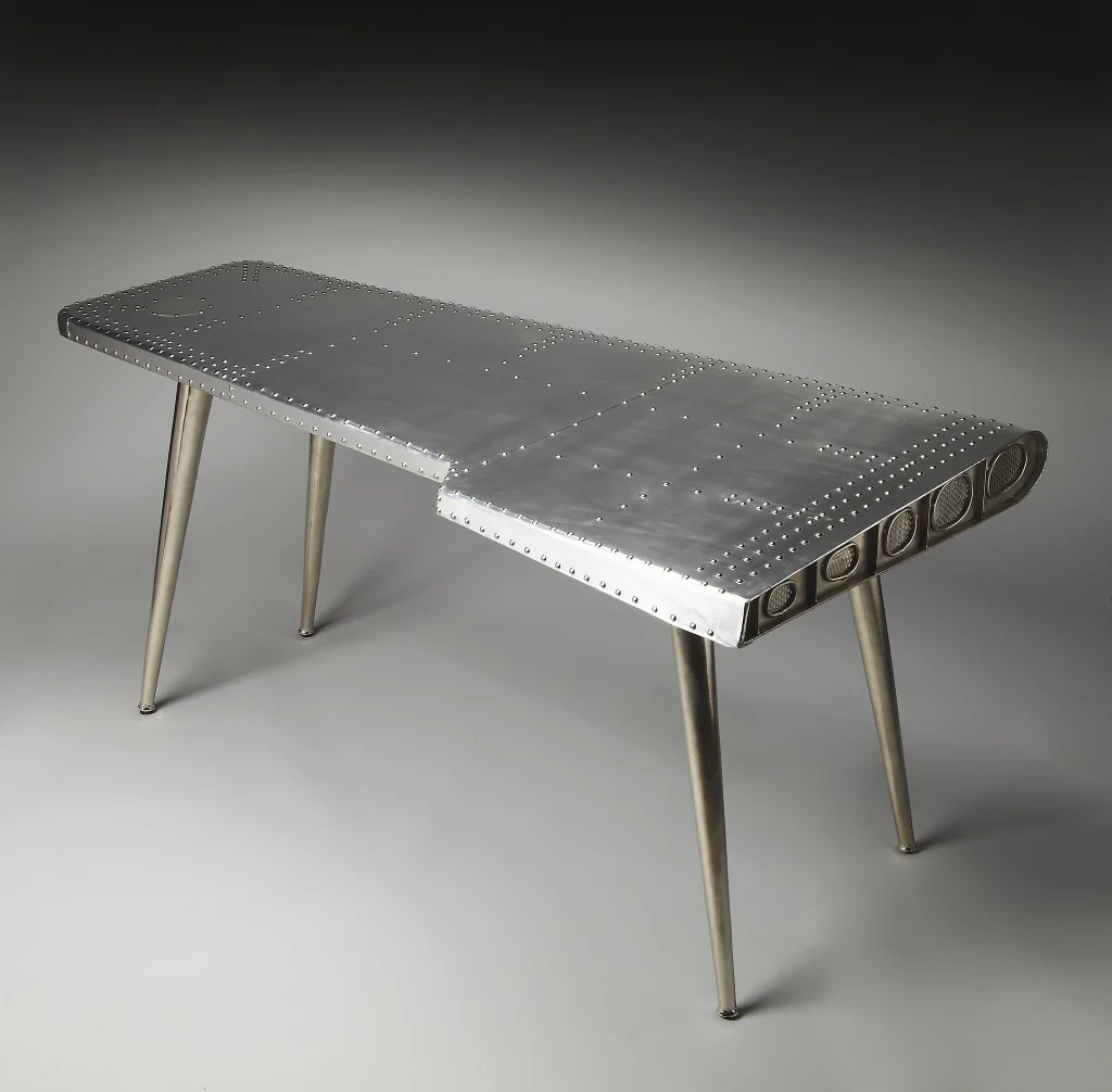 Funky Silver Wing Desk By Homeroots - Image 4