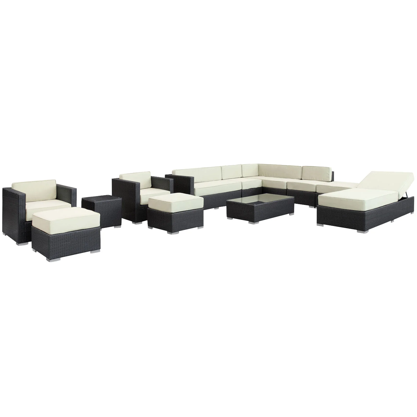 Fusion 12 Piece Outdoor Patio Sectional Set by Modway - Image 2
