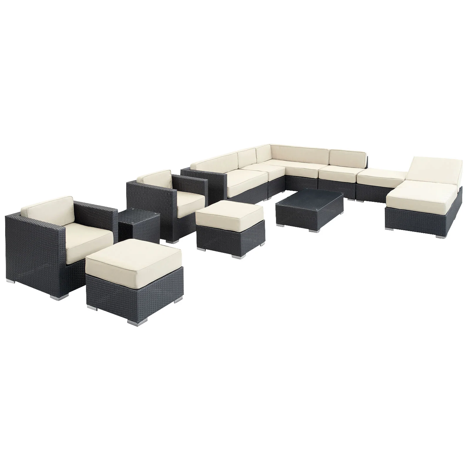 Fusion 12 Piece Outdoor Patio Sectional Set by Modway - Image 3