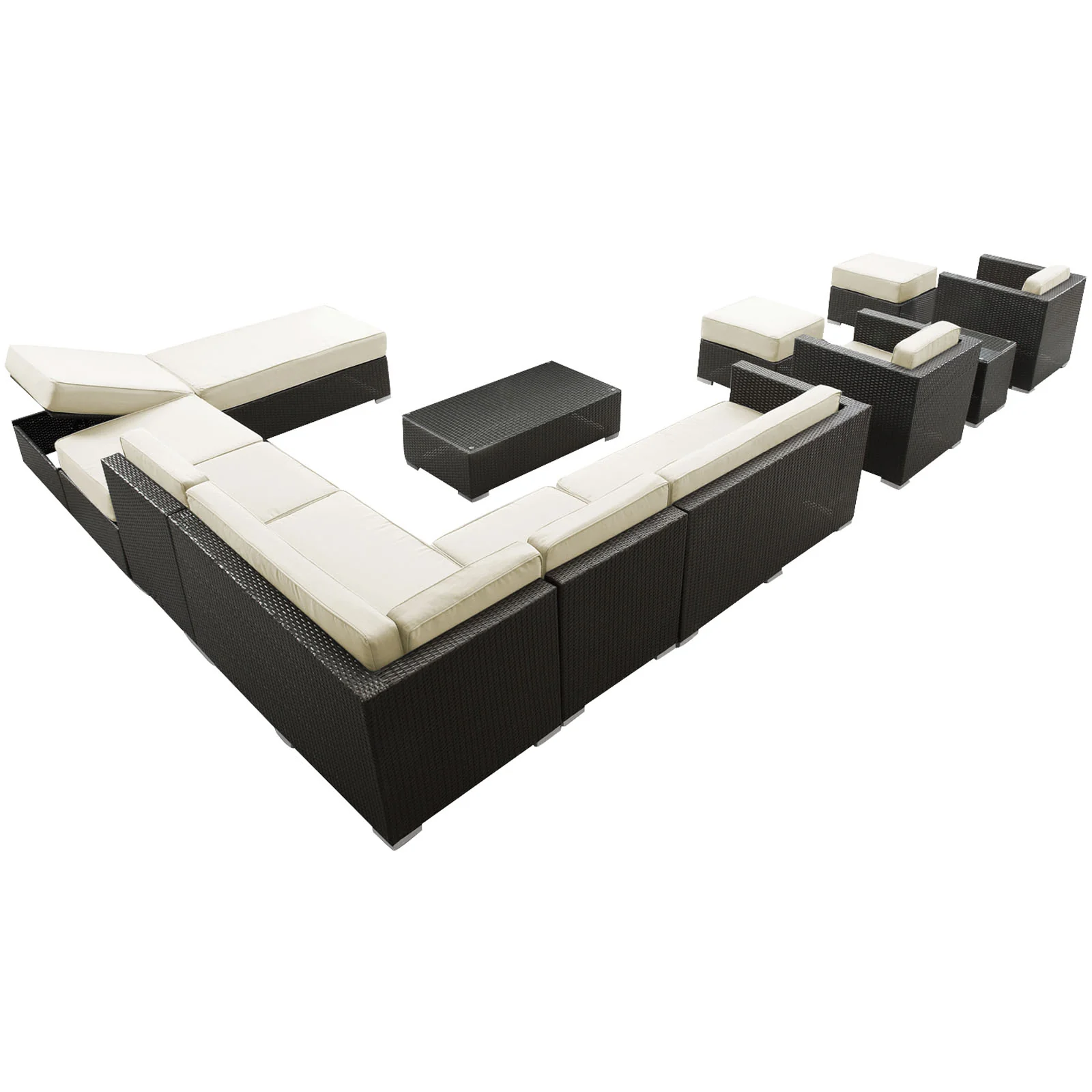 Fusion 12 Piece Outdoor Patio Sectional Set by Modway - Image 4