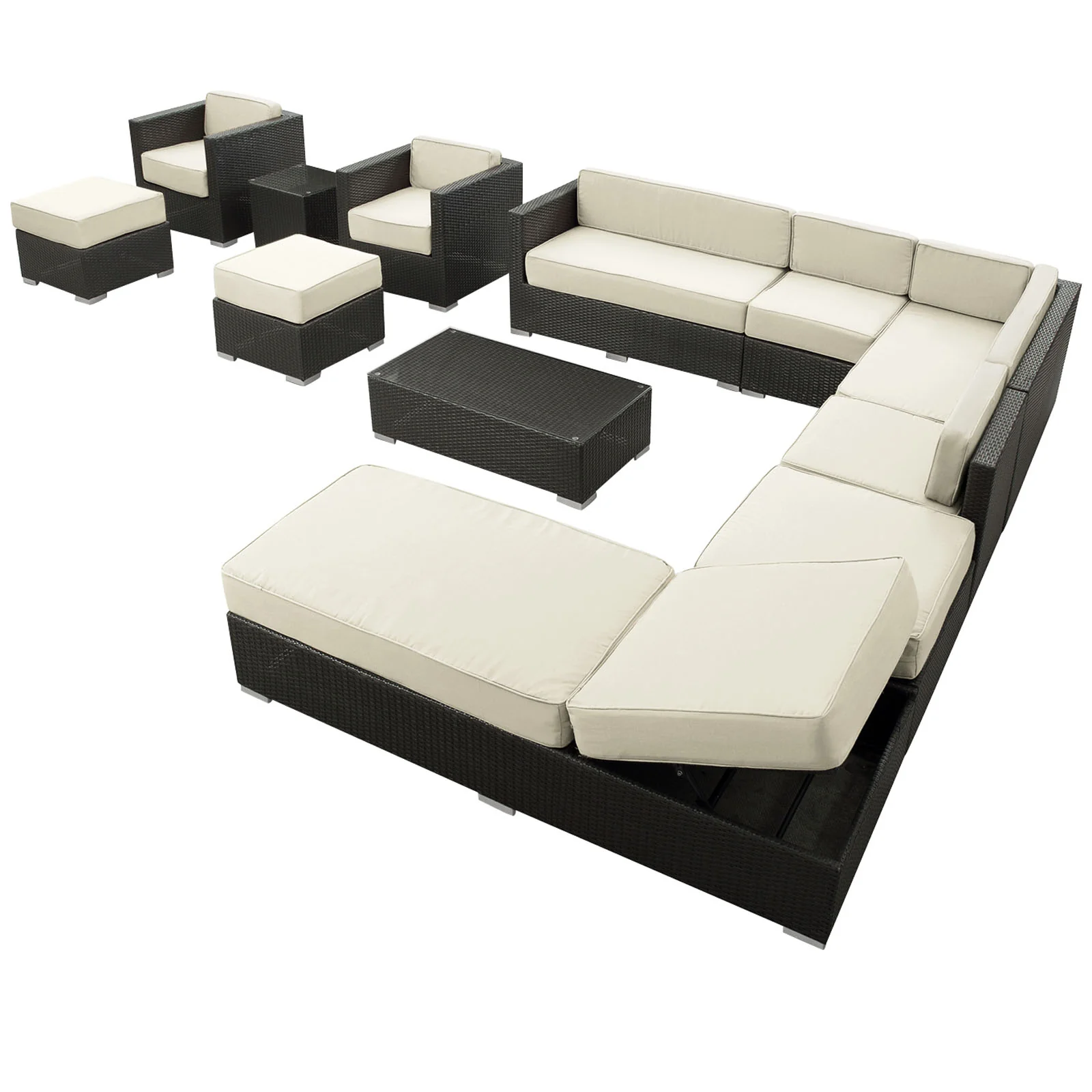 Fusion 12 Piece Outdoor Patio Sectional Set by Modway - Image 5