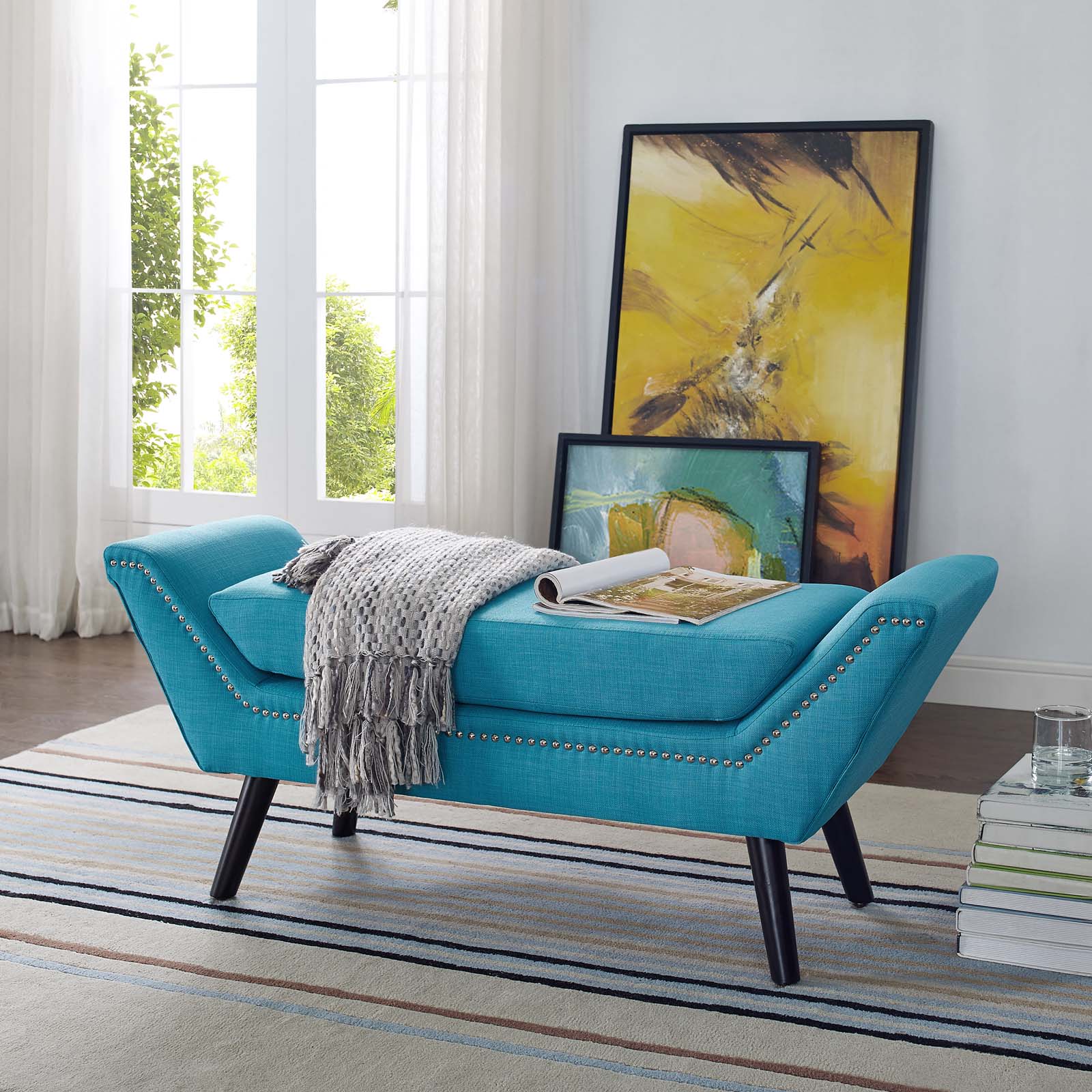 Gambol Upholstered Fabric Bench By Modway - EEI-2575 - Image 10