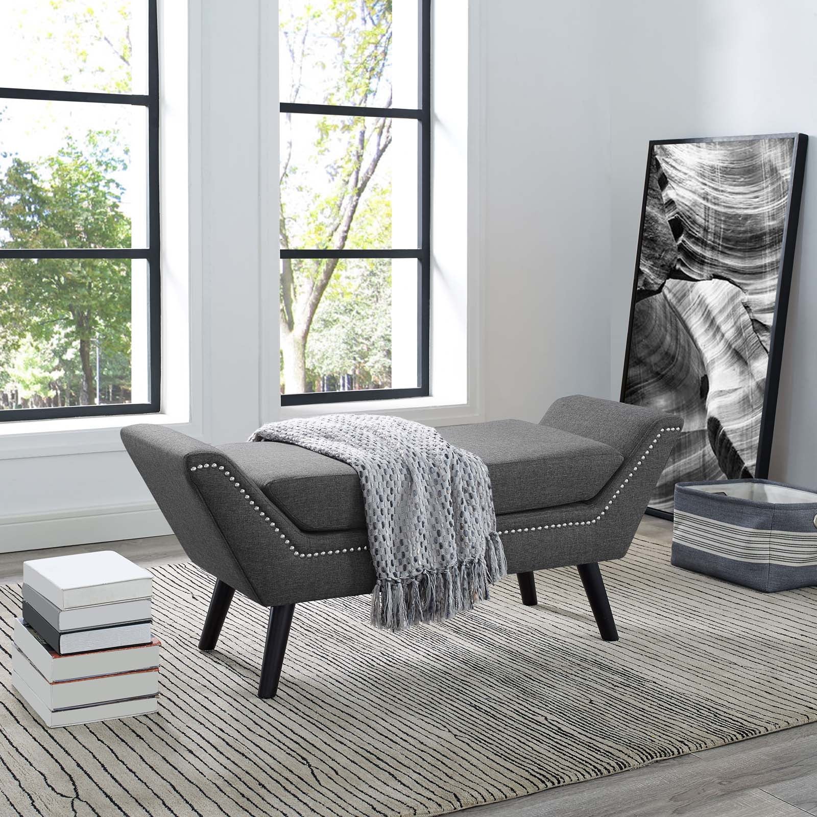 Gambol Upholstered Fabric Bench By Modway - EEI-2575 - Image 5
