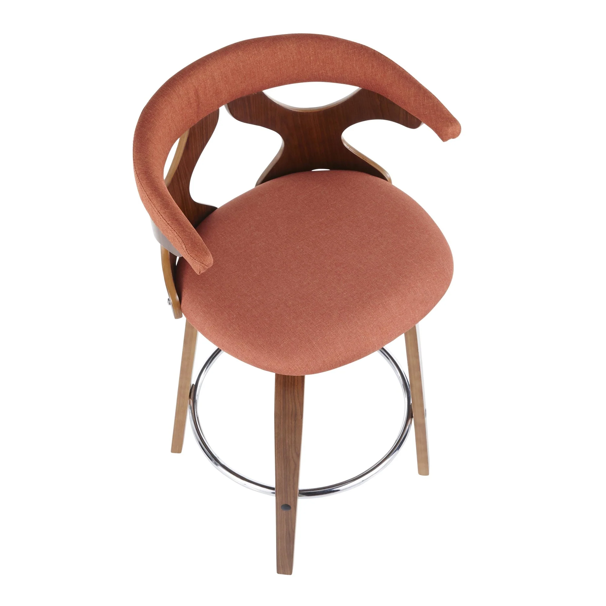 Gardenia 26" Fixed Height Counter Stool - Set of 2 Orange By LumiSource - Image 4