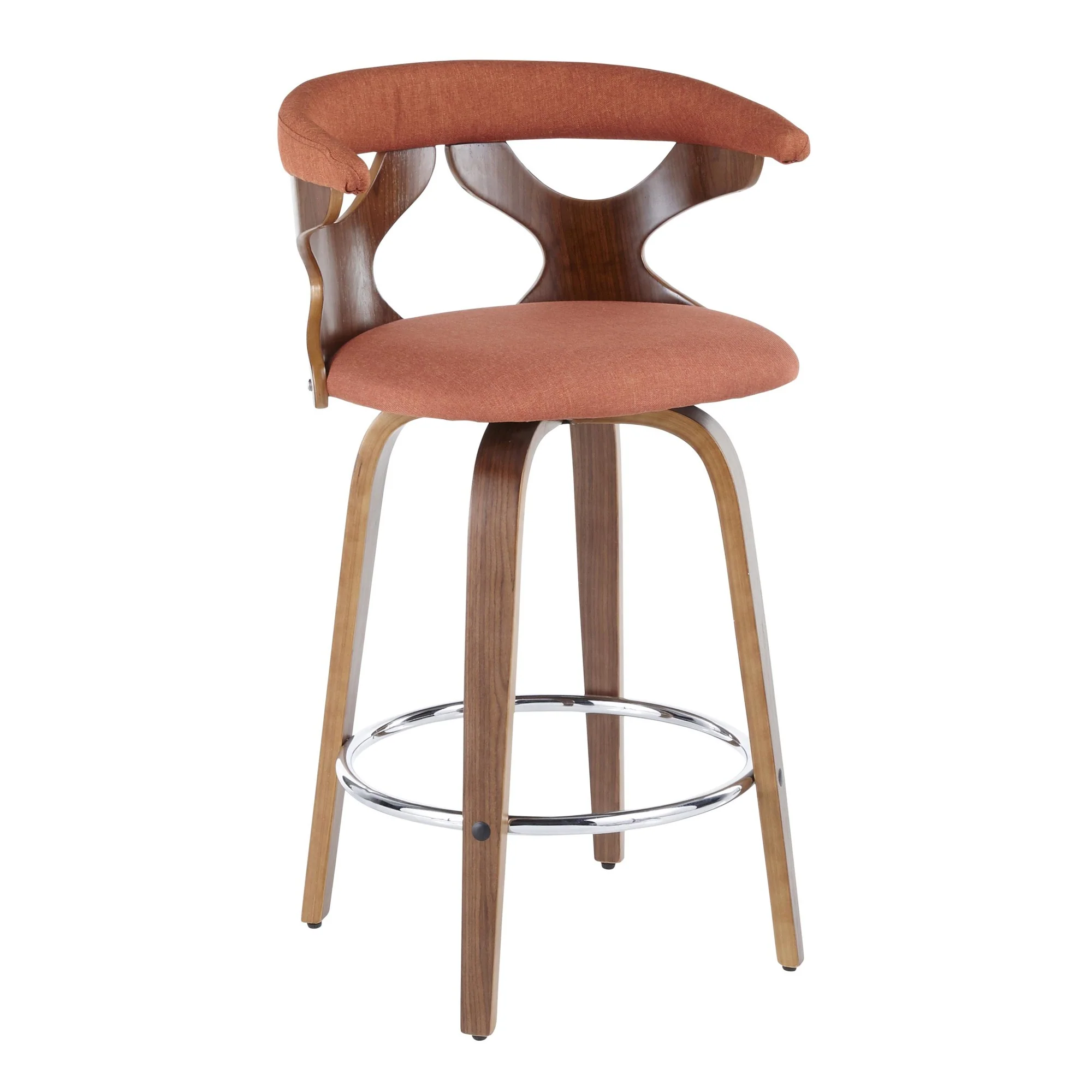 Gardenia 26" Fixed Height Counter Stool - Set of 2 Orange By LumiSource - Image 7