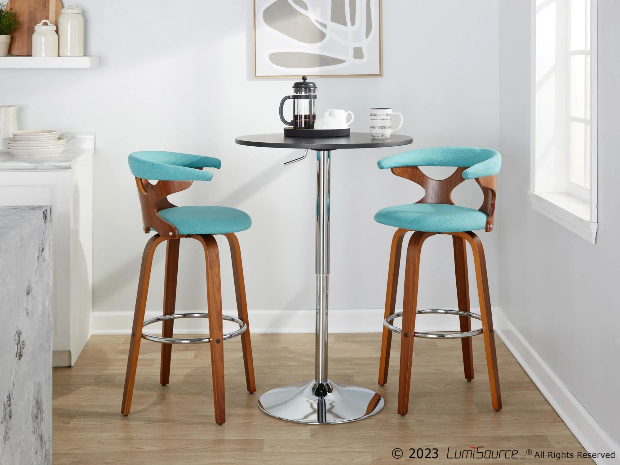 Gardenia 30" Fixed-Height Barstool - Set of 2 By LumiSource - B30-GARDFB-GRTZR2 WLWLCHAR2 - Image 33