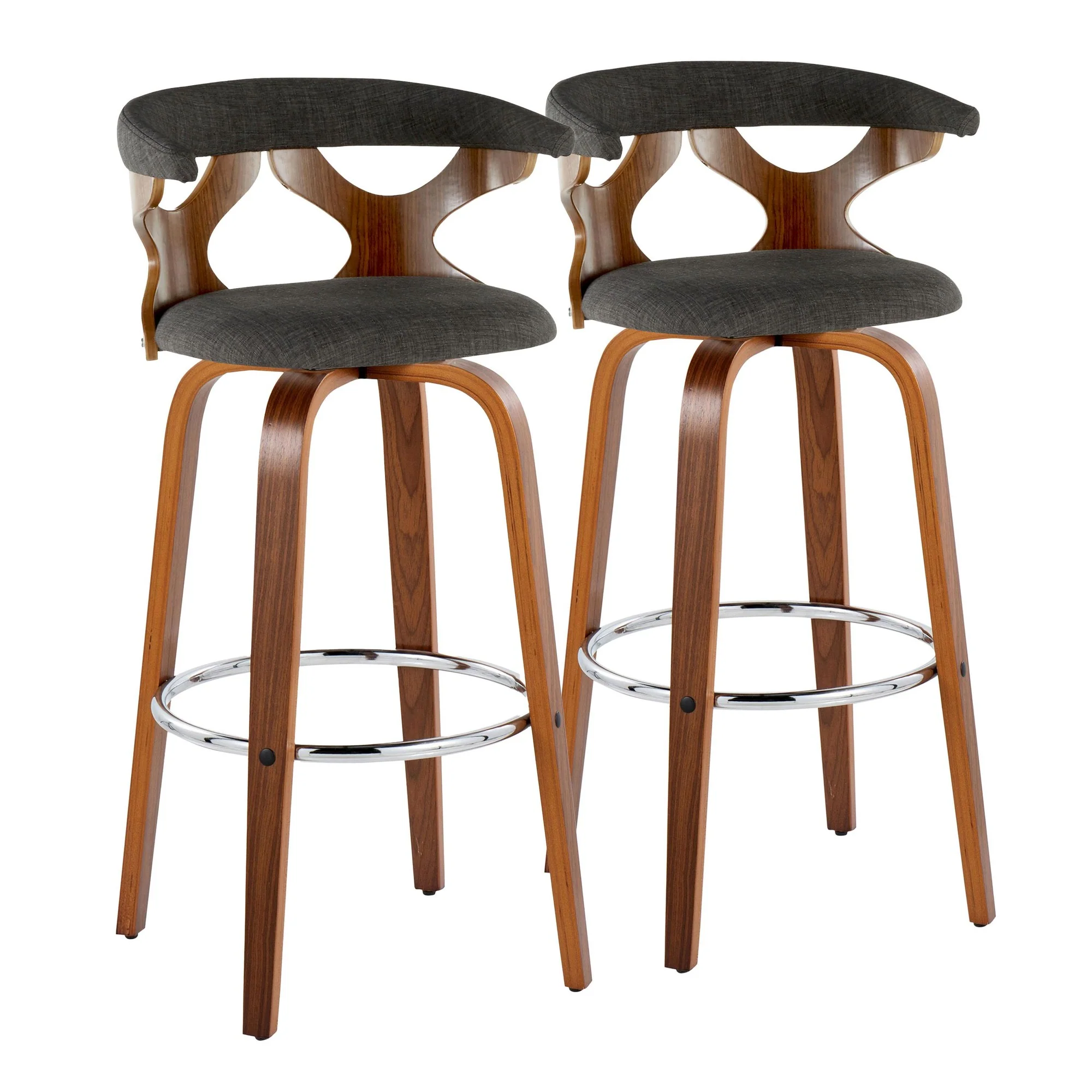 Gardenia 30" Fixed-Height Barstool - Set of 2 By LumiSource - B30-GARDFB-GRTZR2 WLWLCHAR2 - Image 5