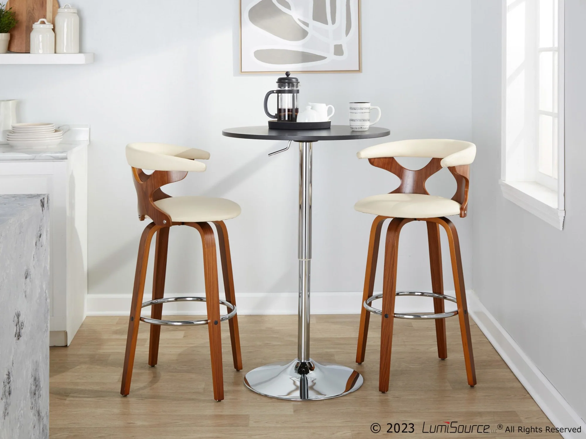 Gardenia 30" Fixed-Height Barstool - Set of 2 By LumiSource - B30-GARDPU-GRTZR2 WLWLCR2 - Image 3