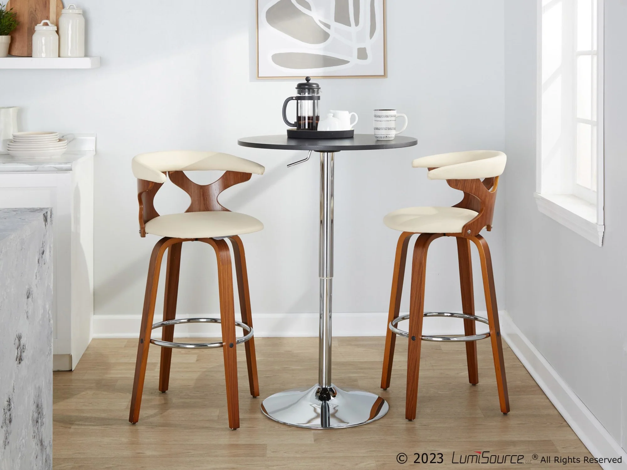 Gardenia 30" Fixed-Height Barstool - Set of 2 By LumiSource - B30-GARDPU-GRTZR2 WLWLCR2 - Image 4