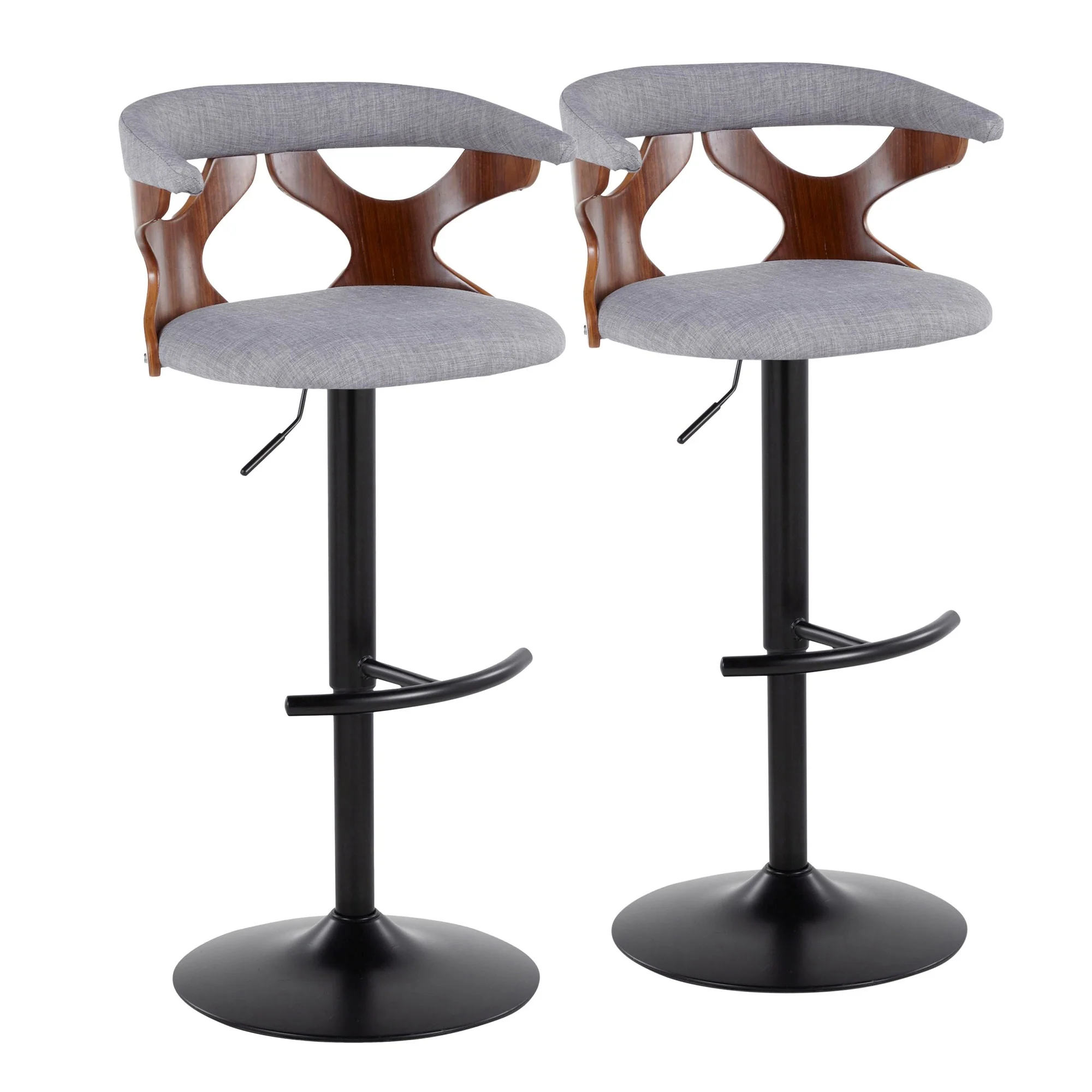 Gardenia Adjustable Barstool - Set of 2 By LumiSource - BS-GARDFB-RT2 BKWLCHAR2 - Image 15
