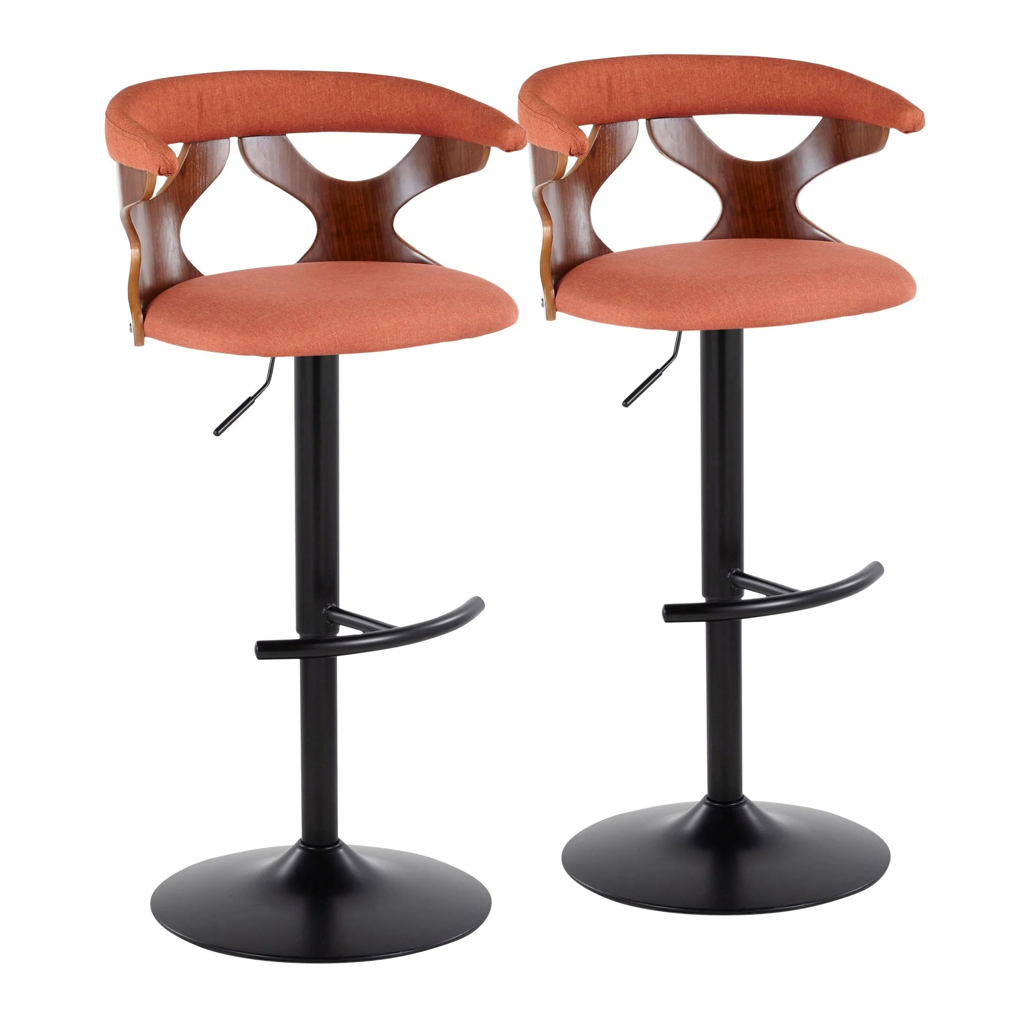 Gardenia Adjustable Barstool - Set of 2 By LumiSource - BS-GARDFB-RT2 BKWLCHAR2 - Image 23