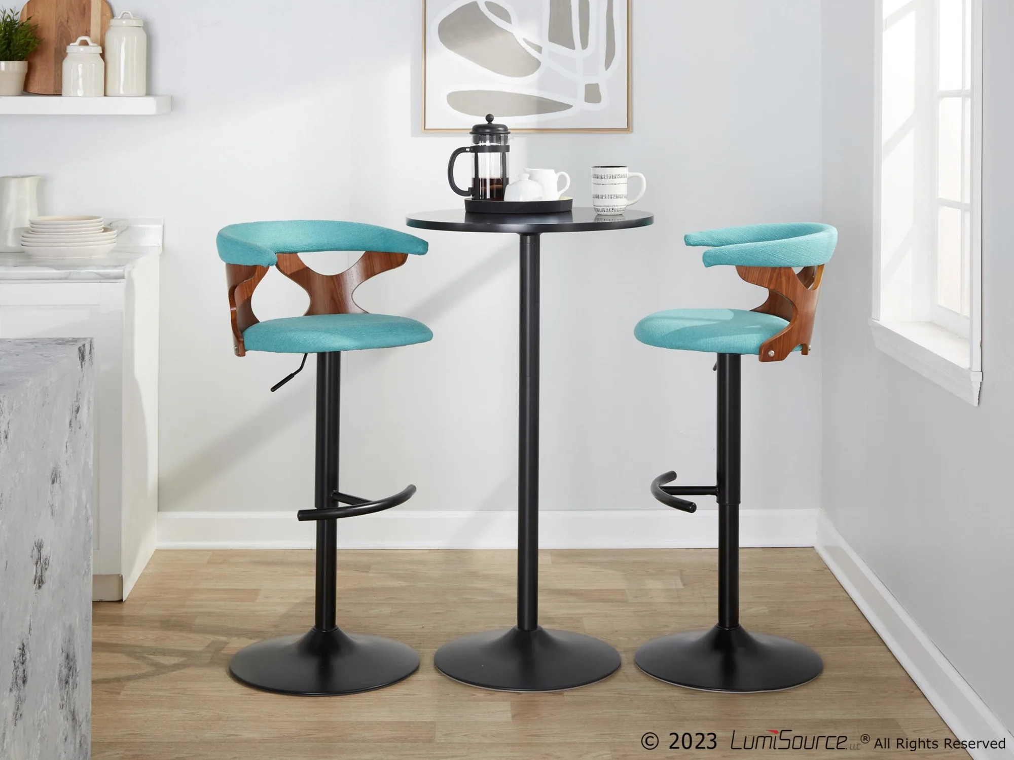 Gardenia Adjustable Barstool - Set of 2 By LumiSource - BS-GARDFB-RT2 BKWLCHAR2 - Image 29
