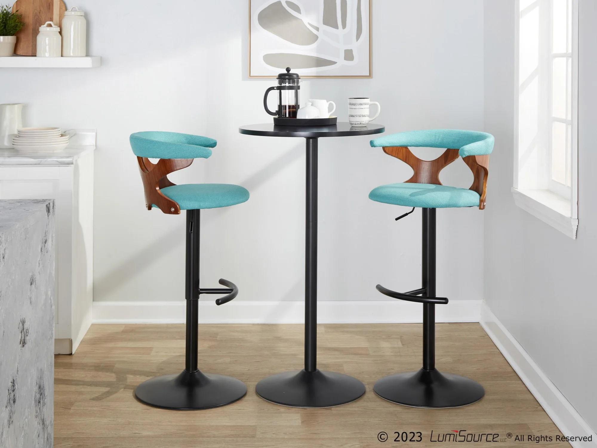 Gardenia Adjustable Barstool - Set of 2 By LumiSource - BS-GARDFB-RT2 BKWLCHAR2 - Image 30