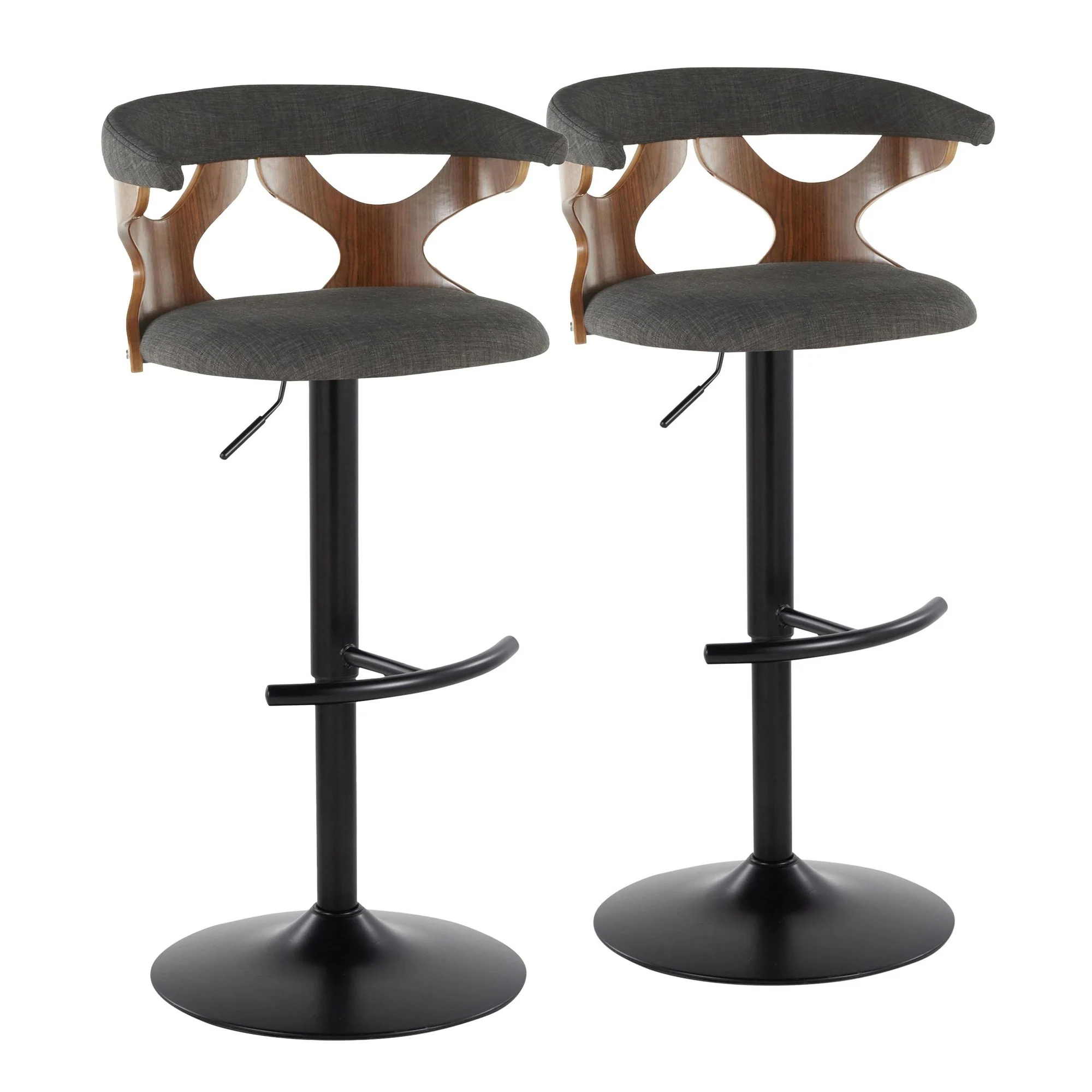 Gardenia Adjustable Barstool - Set of 2 By LumiSource - BS-GARDFB-RT2 BKWLCHAR2 - Image 5