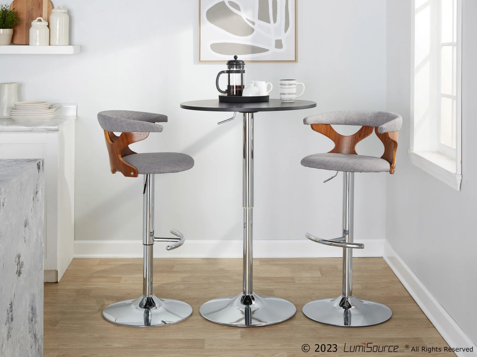 Gardenia Adjustable Barstool - Set of 2 By LumiSource - BS-GARDFB-RT2 CHRWLCHAR2 - Image 11