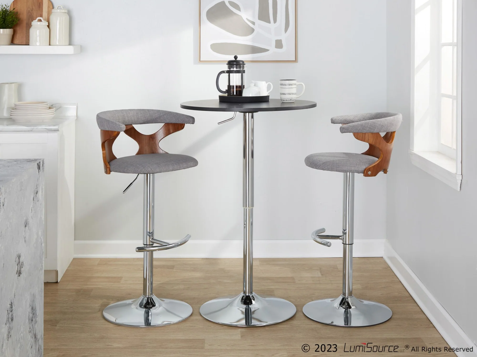 Gardenia Adjustable Barstool - Set of 2 By LumiSource - BS-GARDFB-RT2 CHRWLCHAR2 - Image 12