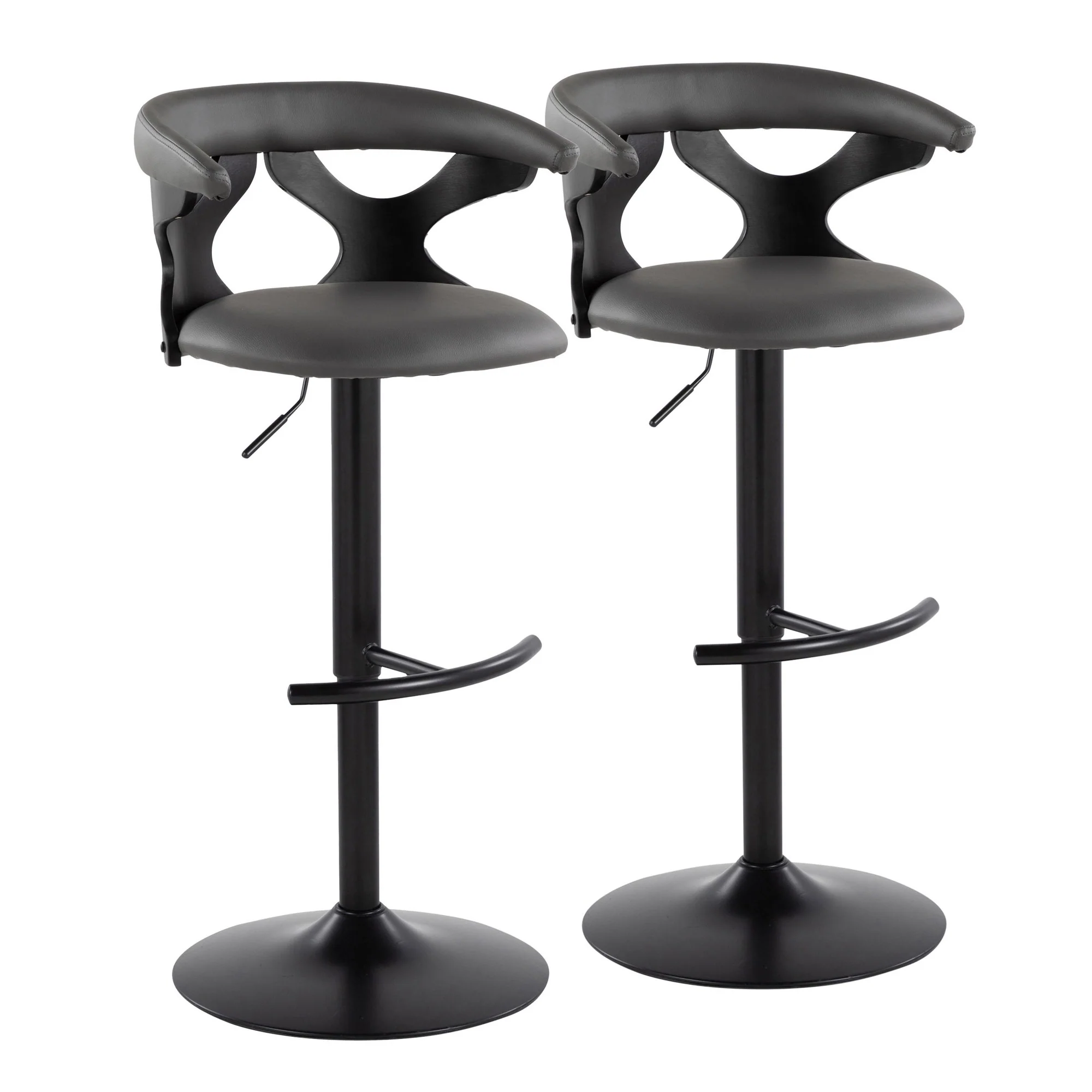Gardenia Adjustable Barstool - Set of 2 By LumiSource - BS-GARDPU-RT2 BKBKGY2 - Image 5