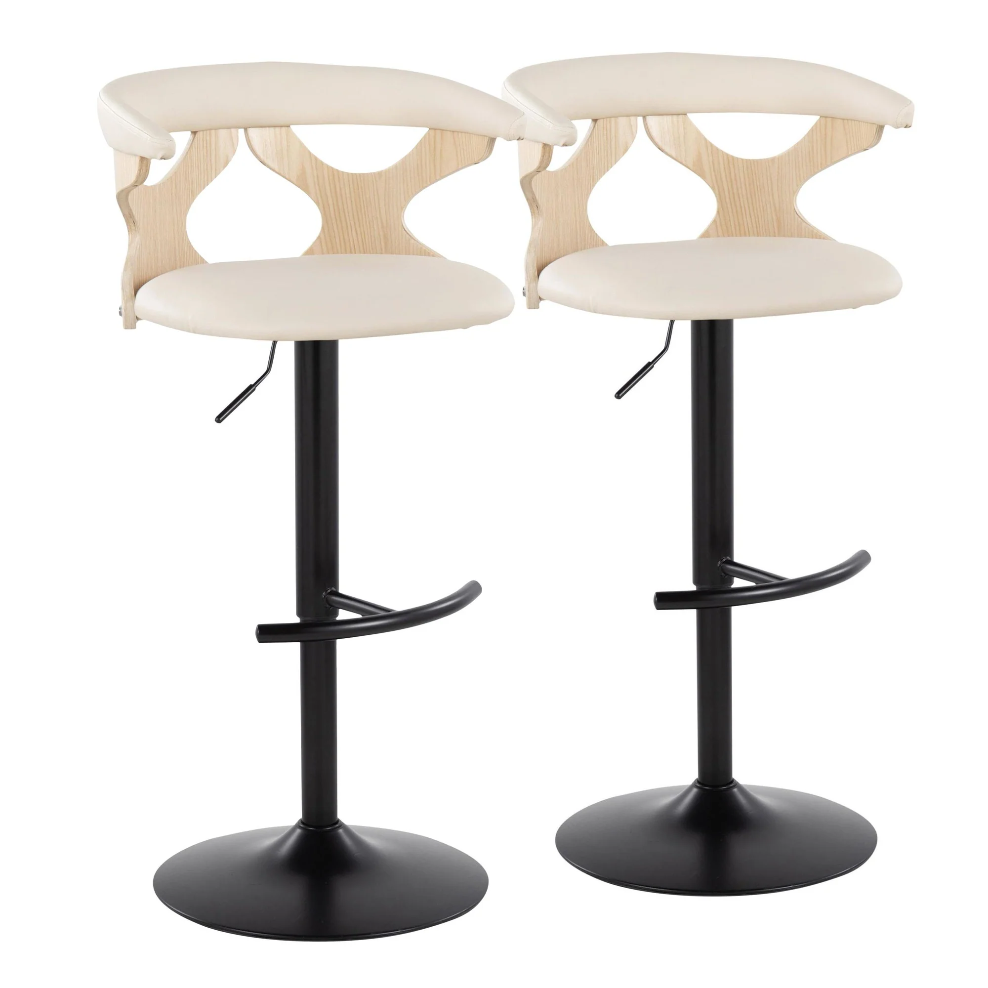 Gardenia Adjustable Barstool - Set of 2 By LumiSource - BS-GARDPU-RT2 BKNACR2 - Image 5